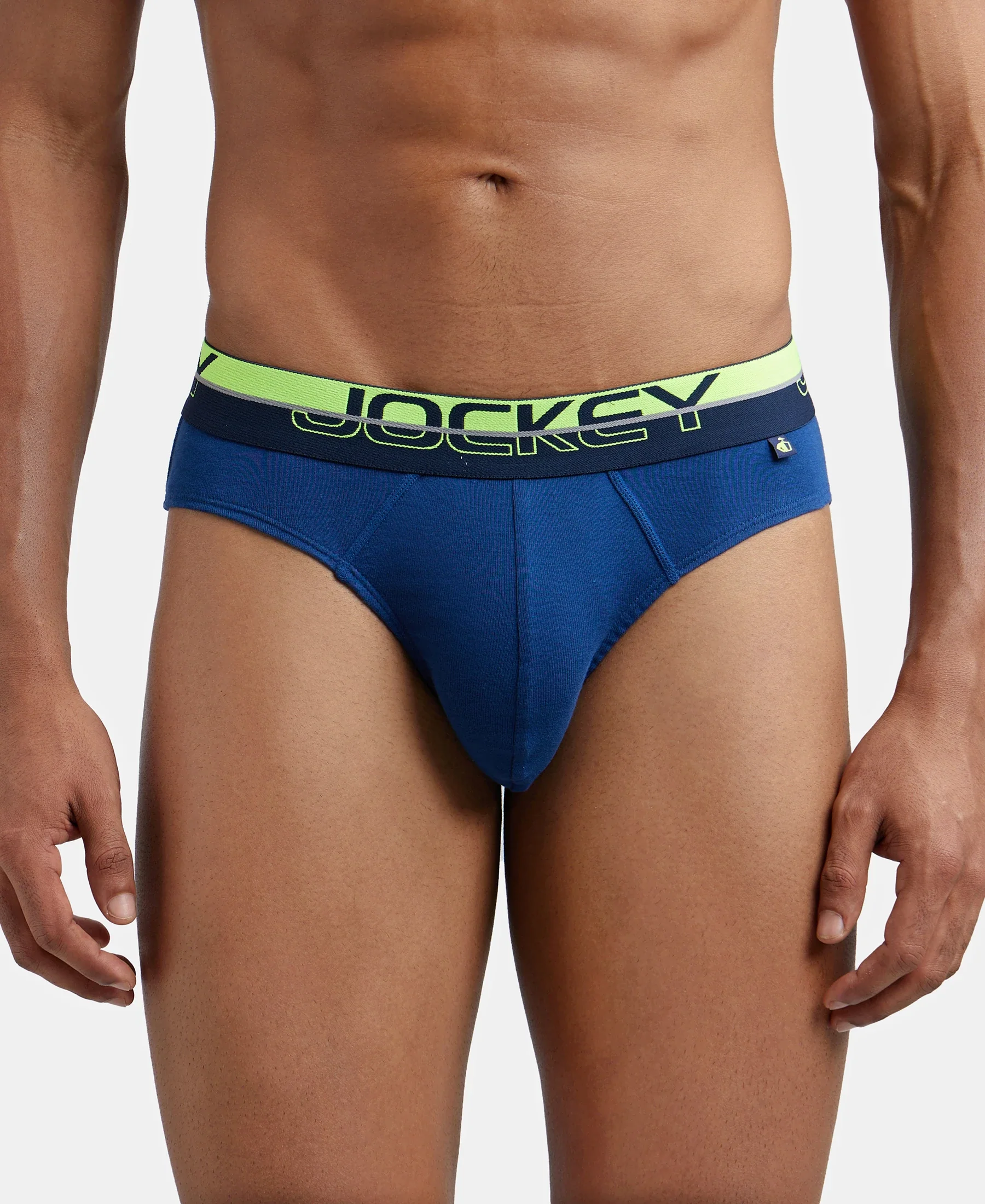 Super Combed Cotton Rib Solid Brief with Ultrasoft Waistband  - Estate Blue