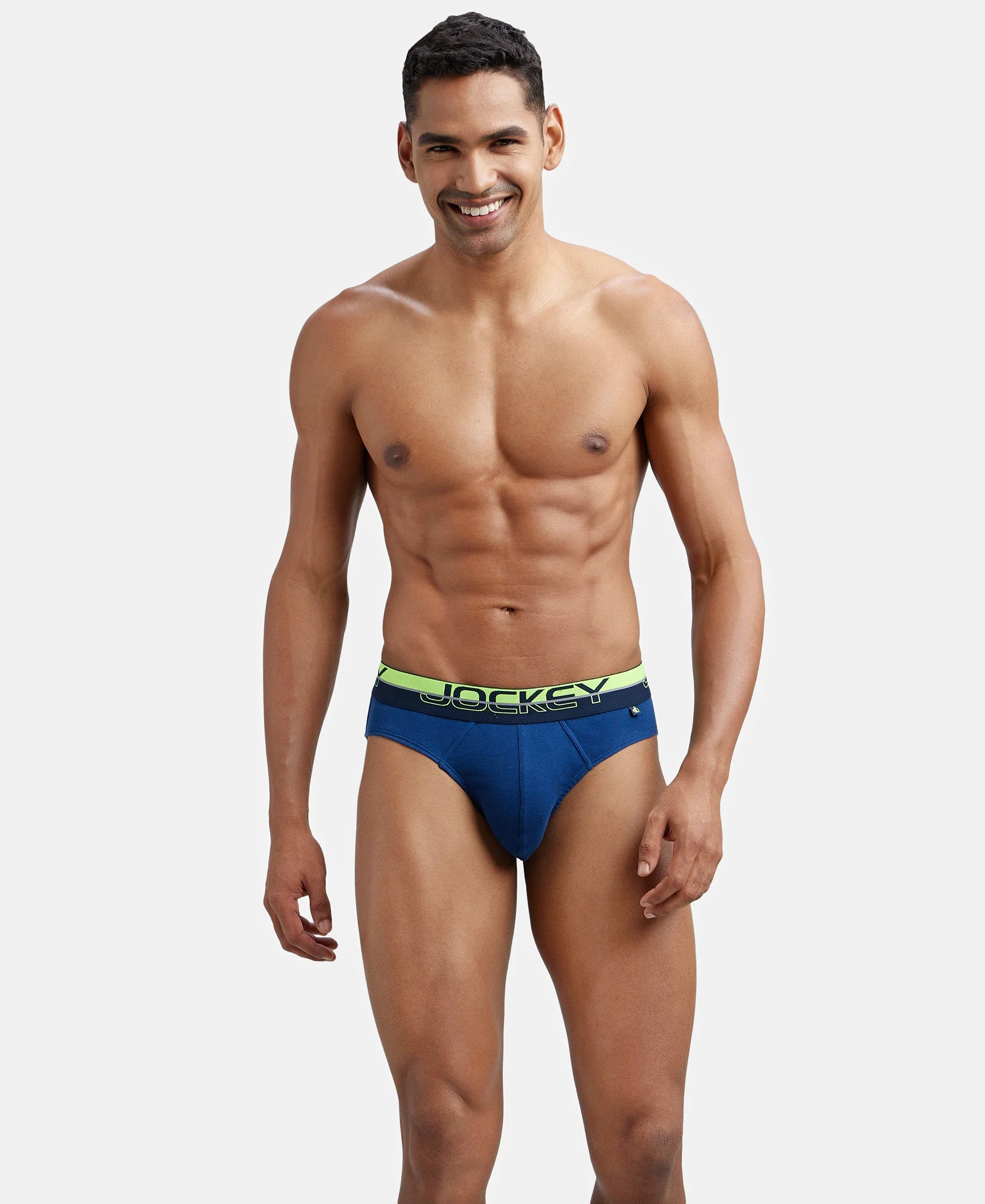 Super Combed Cotton Rib Solid Brief with Ultrasoft Waistband  - Estate Blue - Image 5