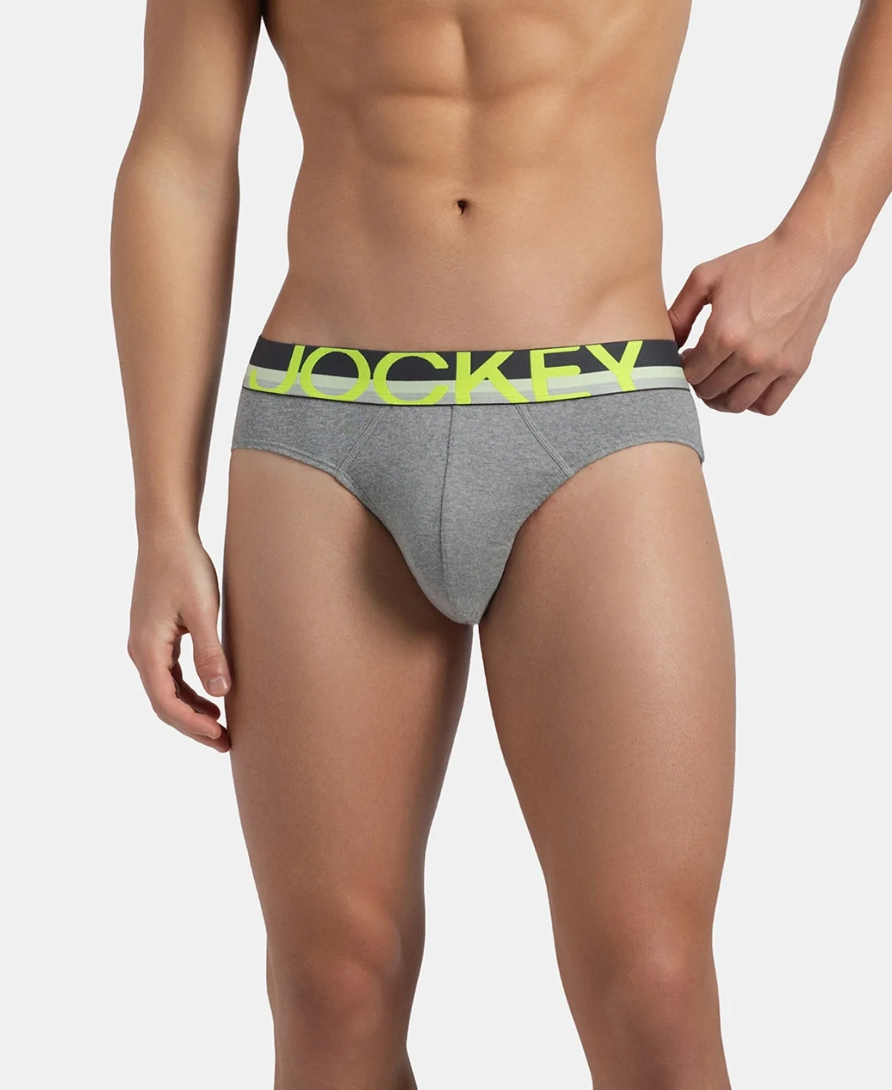 Super Combed Cotton Rib Solid Brief with Ultrasoft Waistband - Grey - Image 5