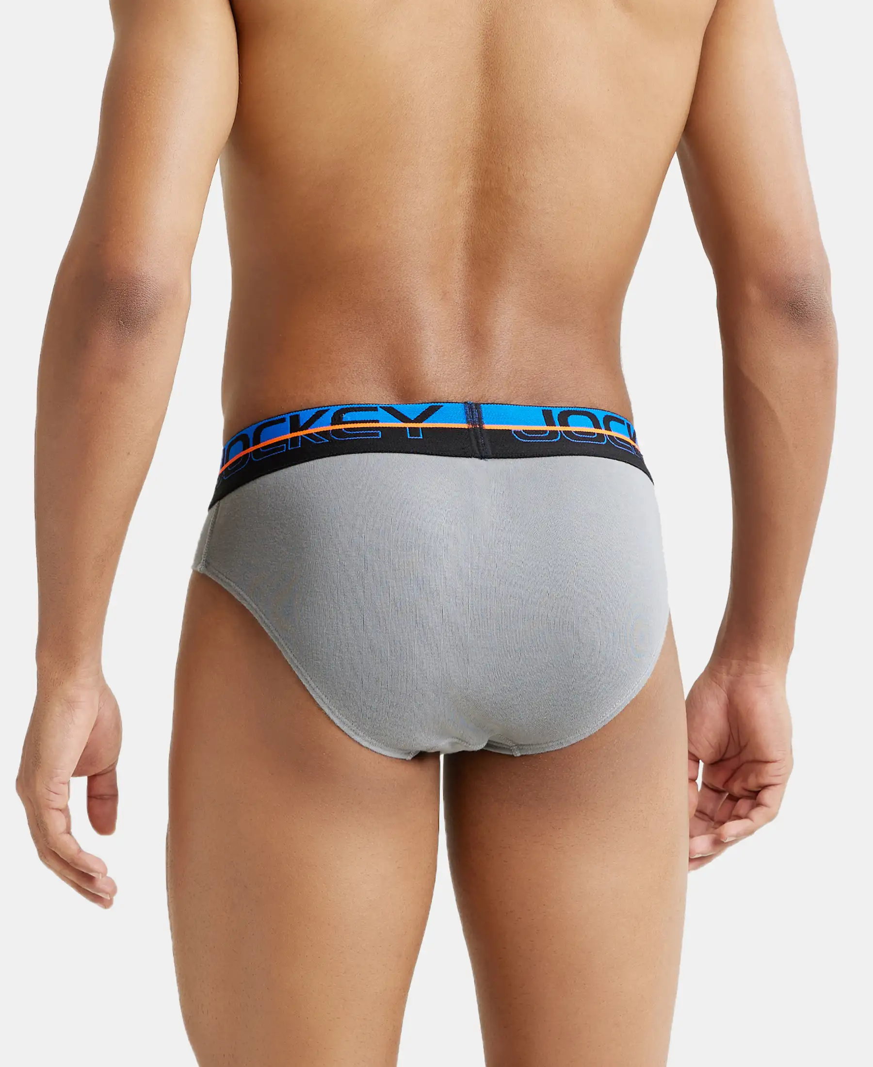 Super Combed Cotton Rib Solid Brief with Ultrasoft Waistband  - Monument - Image 3