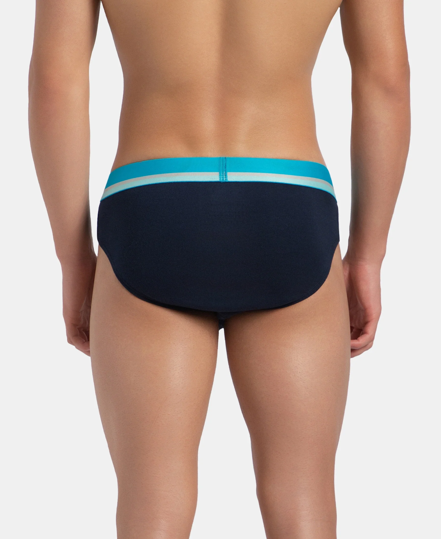 Super Combed Cotton Rib Solid Brief with Ultrasoft Waistband - Navy (Pack of 2) - Image 7