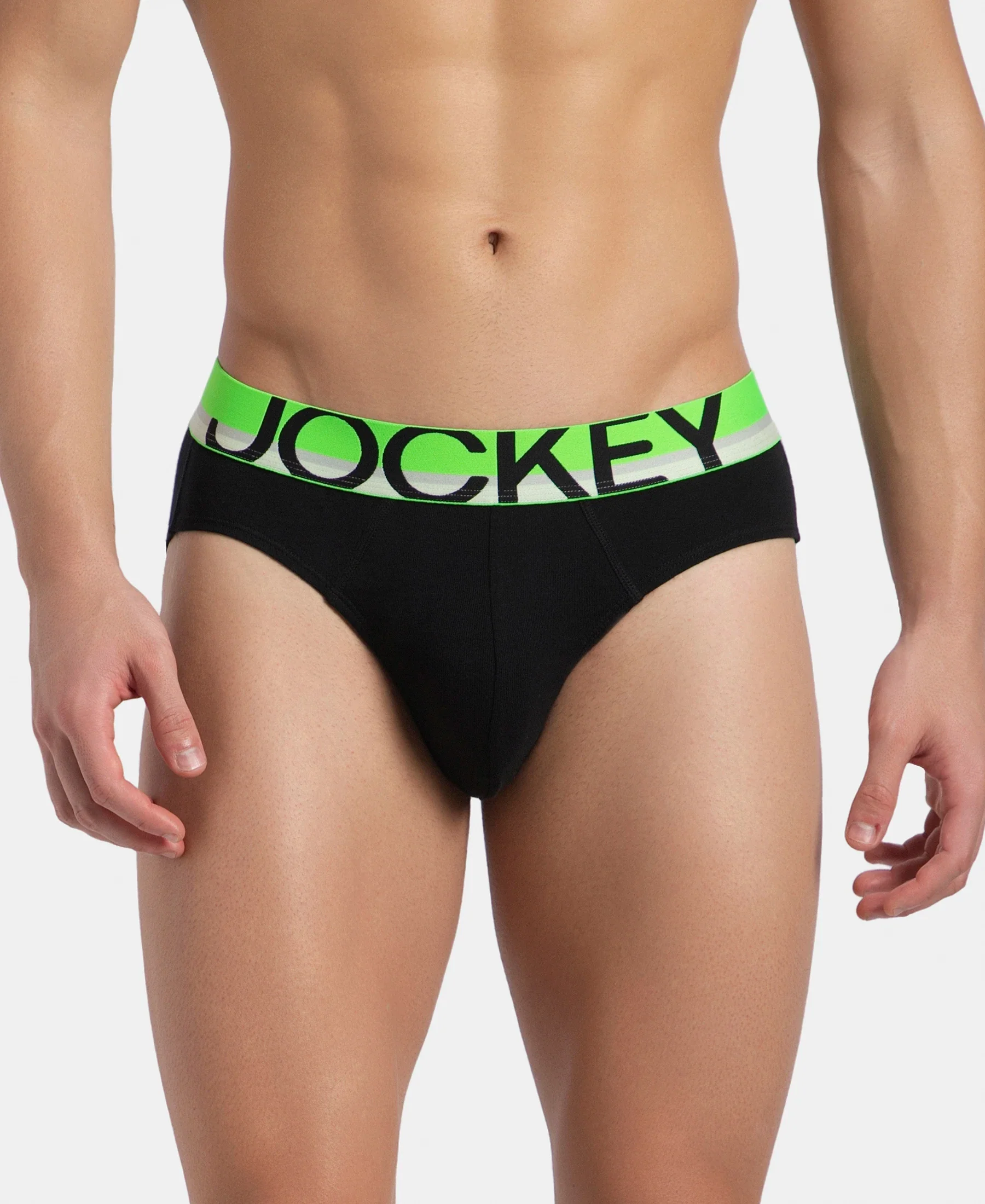 Super Combed Cotton Rib Solid Brief with Ultrasoft Waistband - New Black