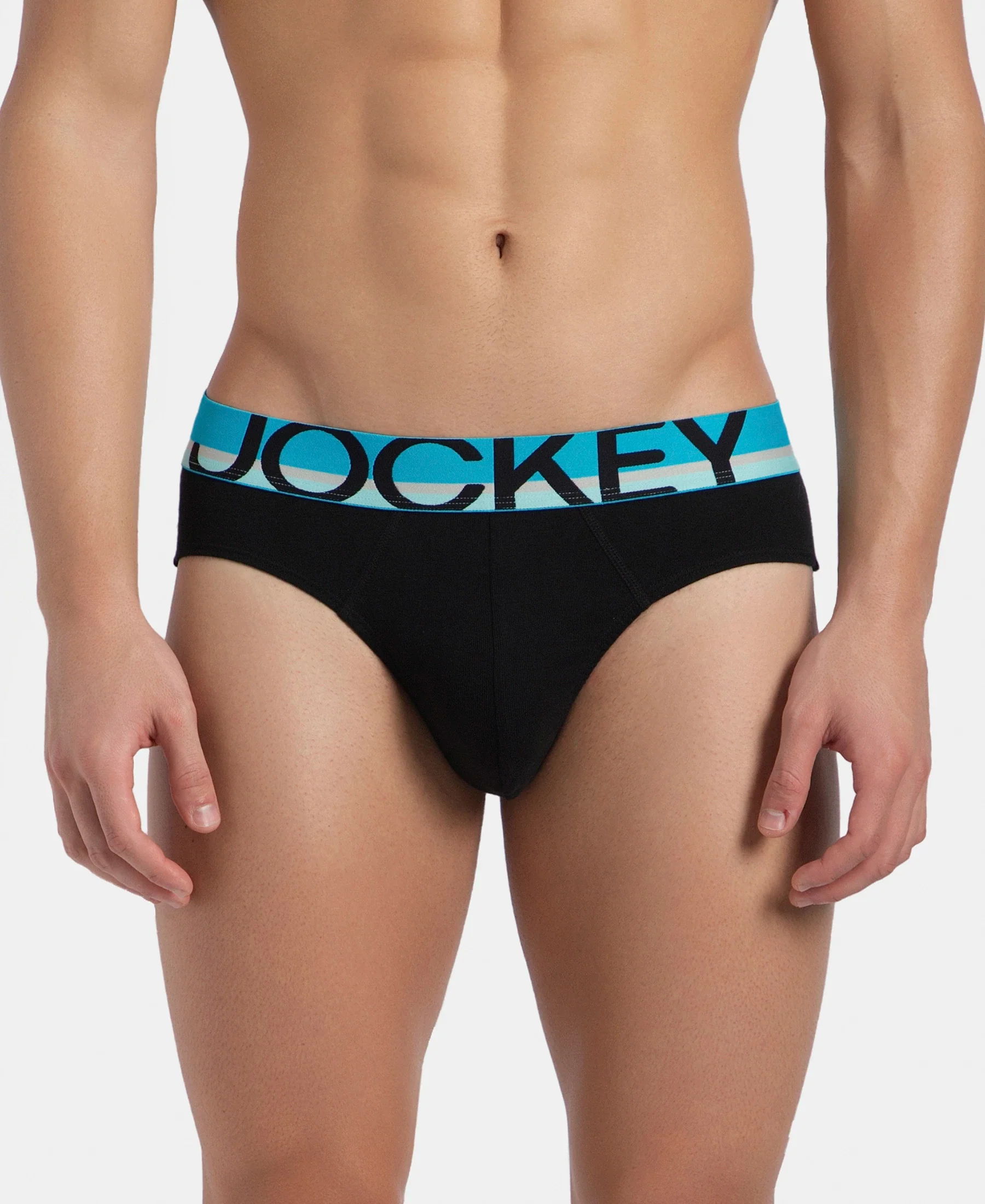 Super Combed Cotton Rib Solid Brief with Ultrasoft Waistband - New Black (Pack of 2) - Image 2