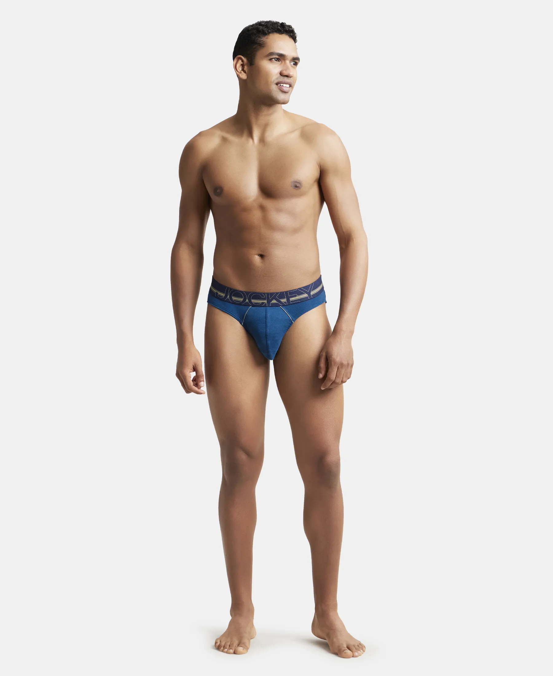 Super Combed Cotton Rib Solid Brief with Ultrasoft Waistband - Poseidon - Image 4