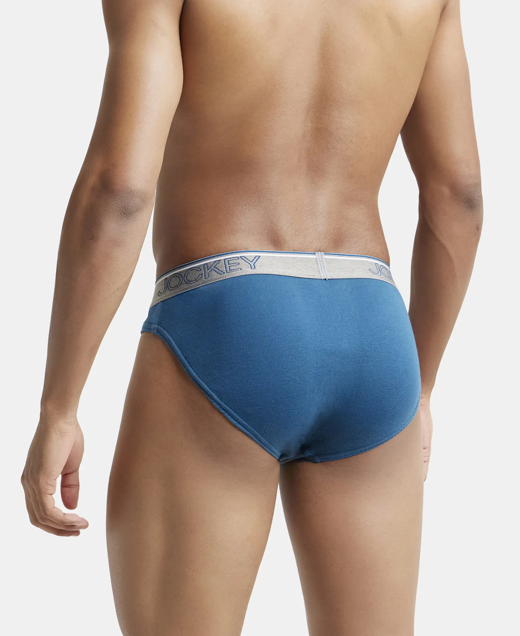 Super Combed Cotton Rib Solid Brief with Ultrasoft Waistband - Seaport Teal - Image 3