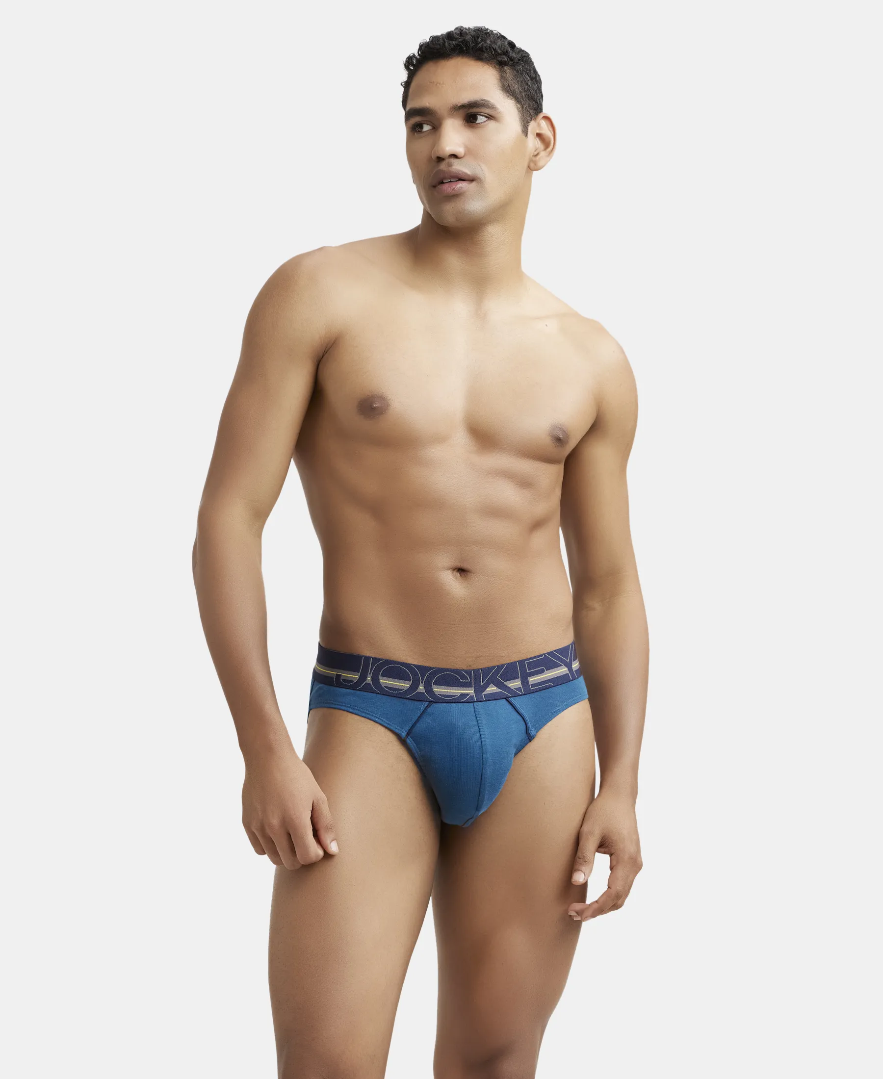 Super Combed Cotton Rib Solid Brief with Ultrasoft Waistband - Seaport Teal (Pack of 2) - Image 9