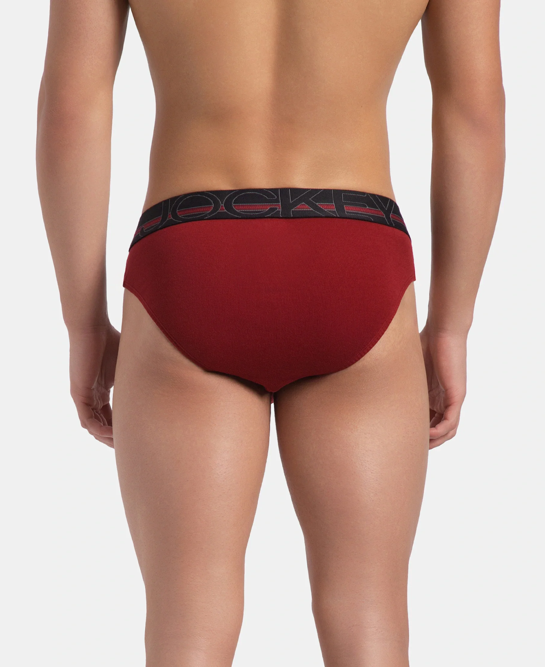 Super Combed Cotton Rib Solid Brief with Ultrasoft Waistband - Sundried Tomato - Image 3