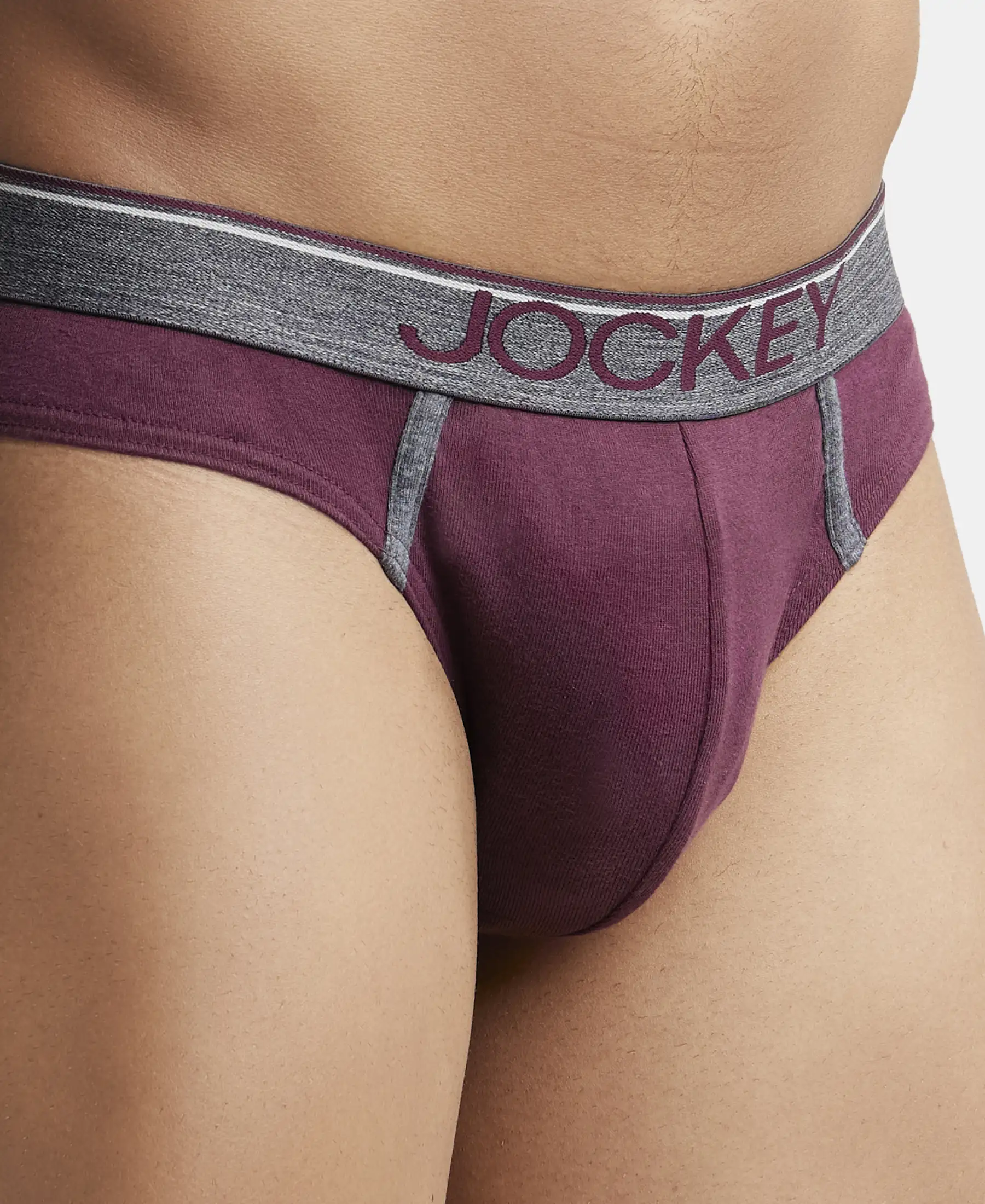 Super Combed Cotton Rib Solid Brief with Ultrasoft Waistband - Wine Tasting (Pack of 2) - Image 6