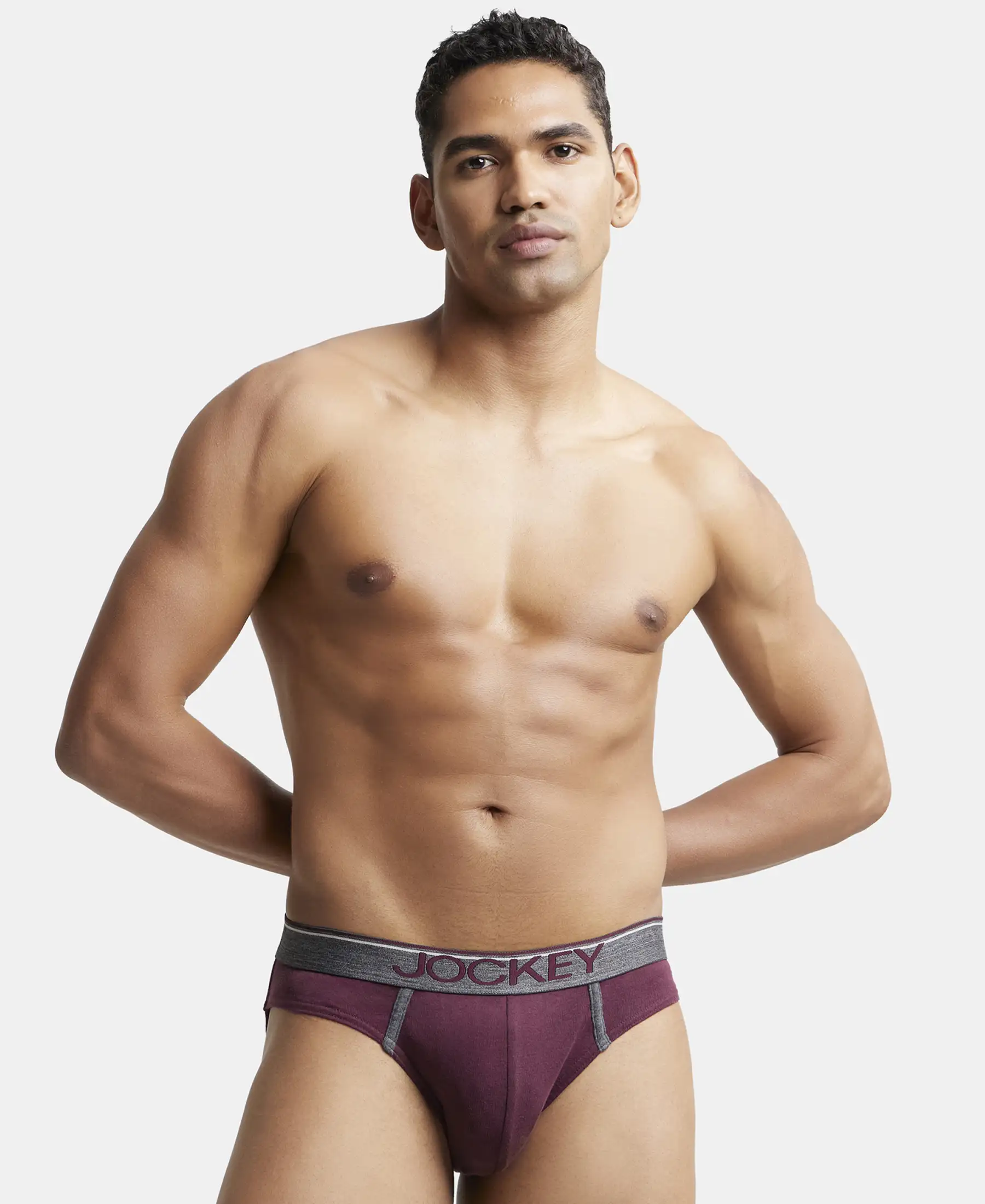 Super Combed Cotton Rib Solid Brief with Ultrasoft Waistband - Wine Tasting (Pack of 2) - Image 8