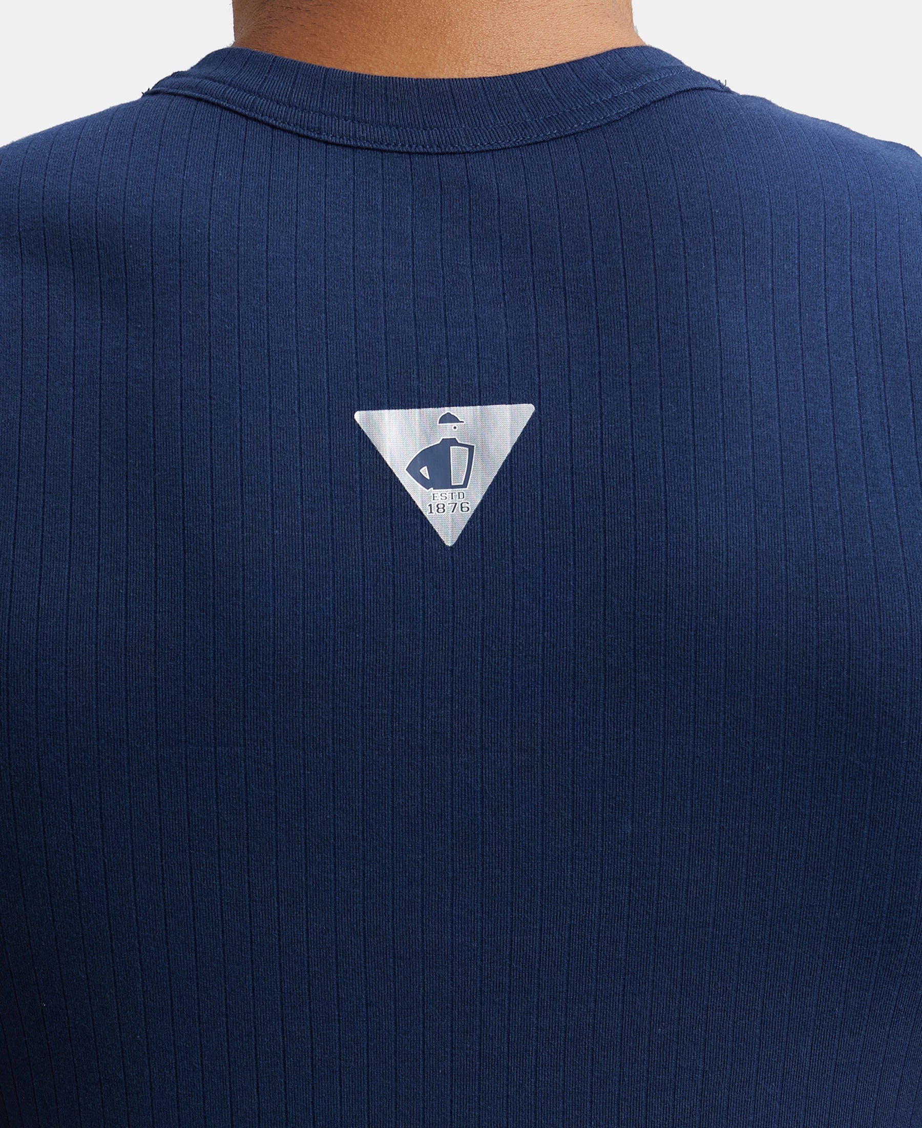 Super Combed Cotton Rib Solid Round Neck Muscle Vest - Navy - Image 7
