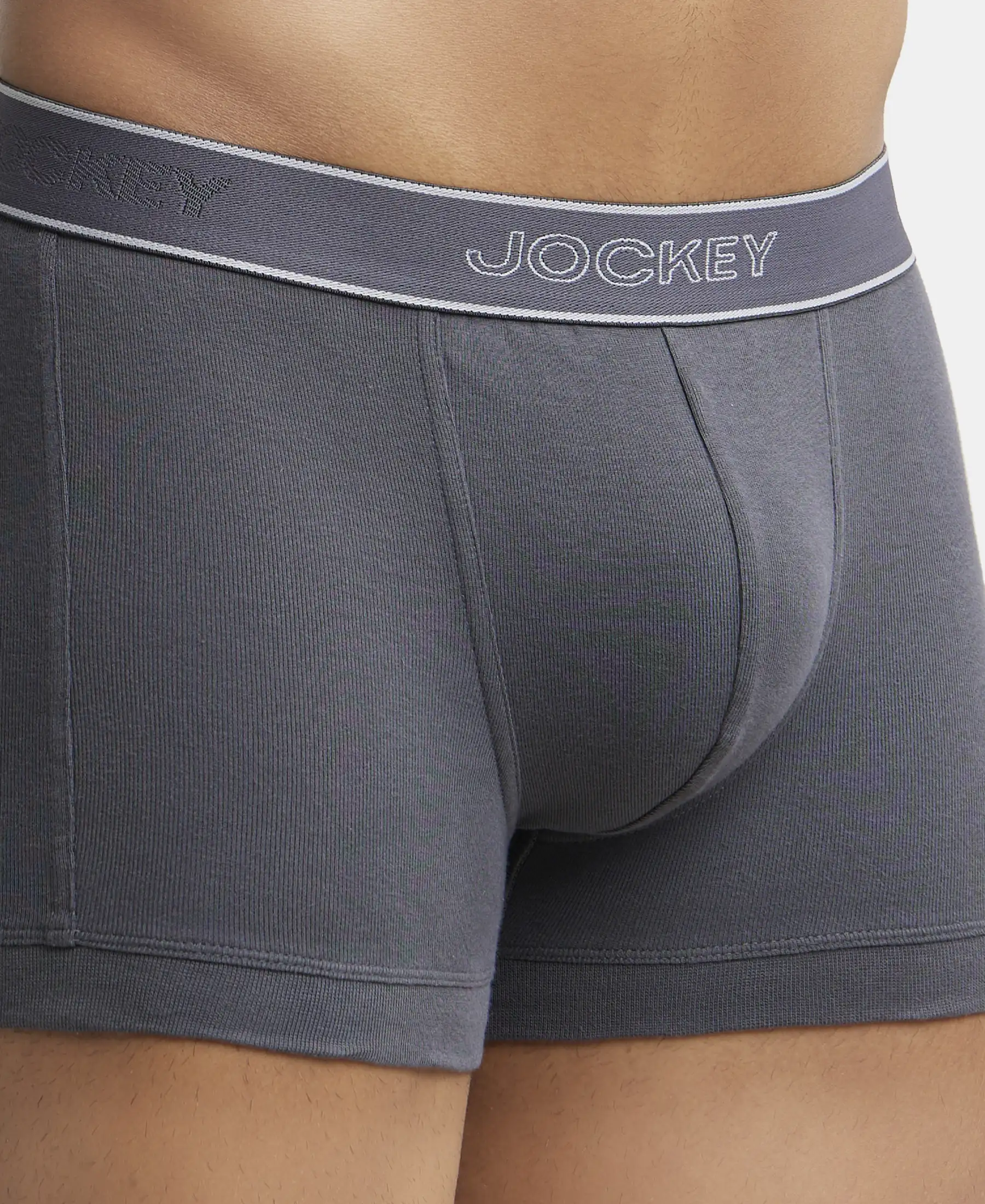 Super Combed Cotton Rib Solid Trunk with StayFresh Treatment - Asphalt (Pack of 2) - Image 8