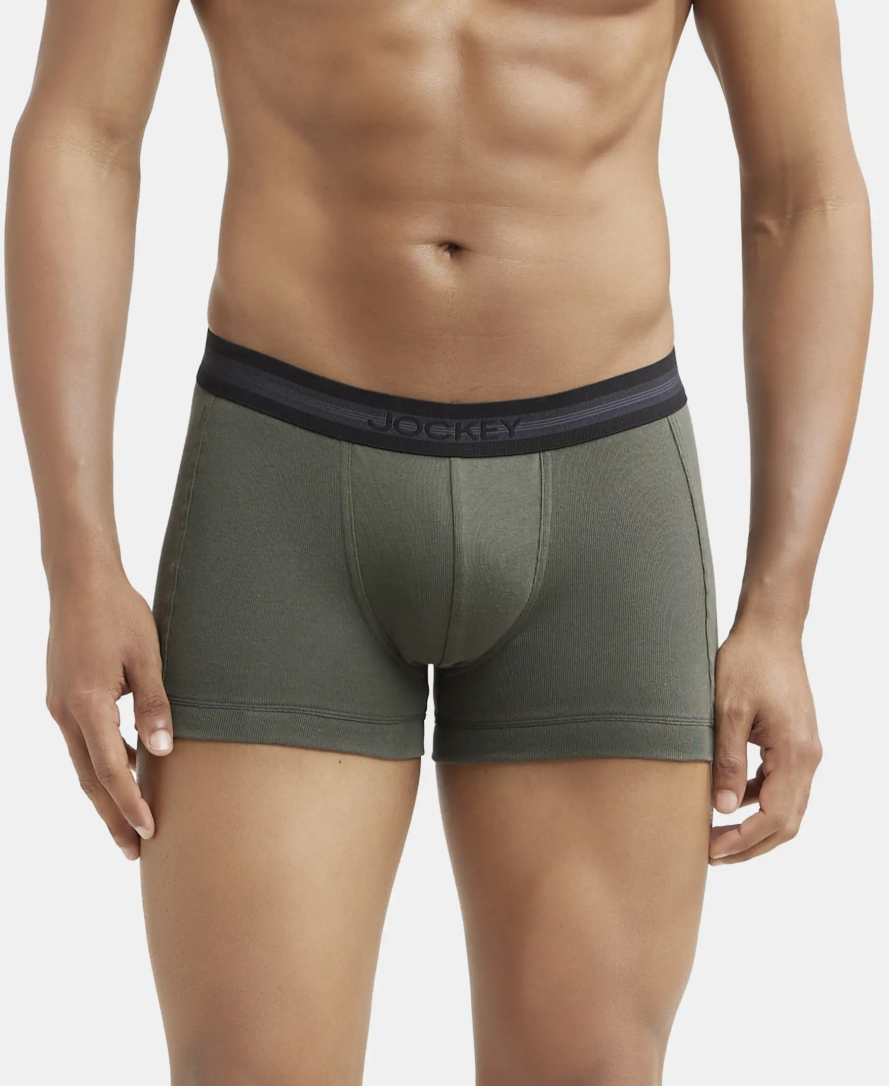 Super Combed Cotton Rib Solid Trunk with StayFresh Treatment - Deep Olive