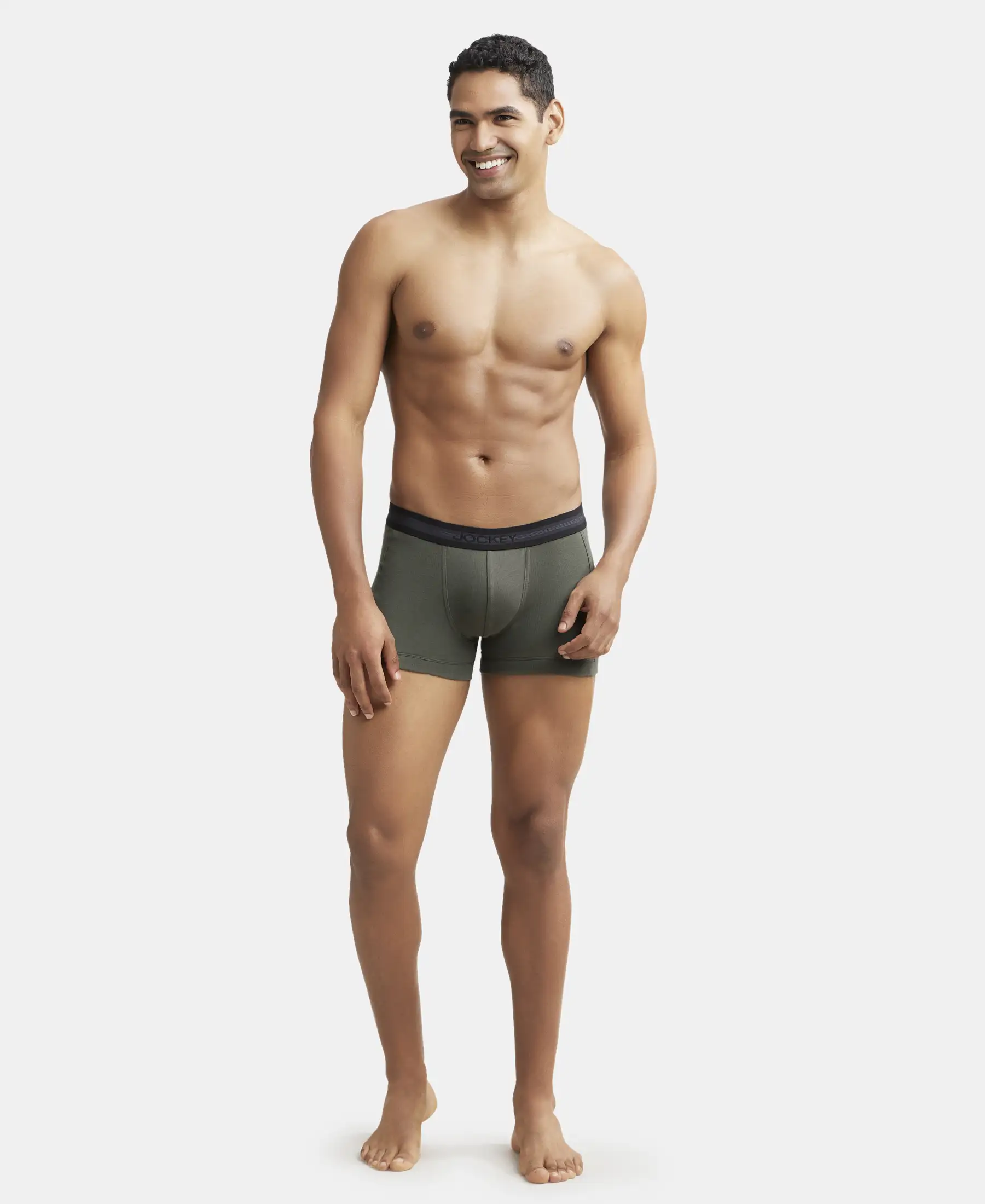 Super Combed Cotton Rib Solid Trunk with StayFresh Treatment - Deep Olive - Image 4