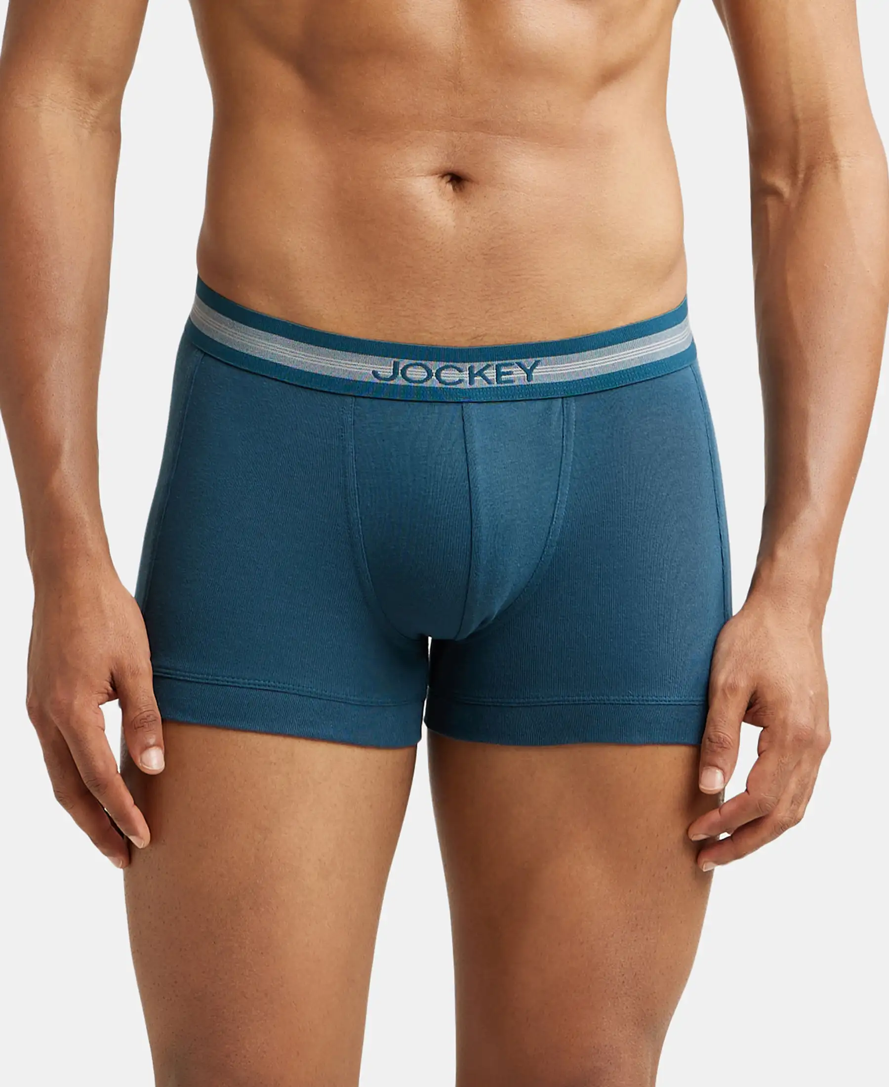 Super Combed Cotton Rib Solid Trunk with StayFresh Treatment - Reflecting Pond
