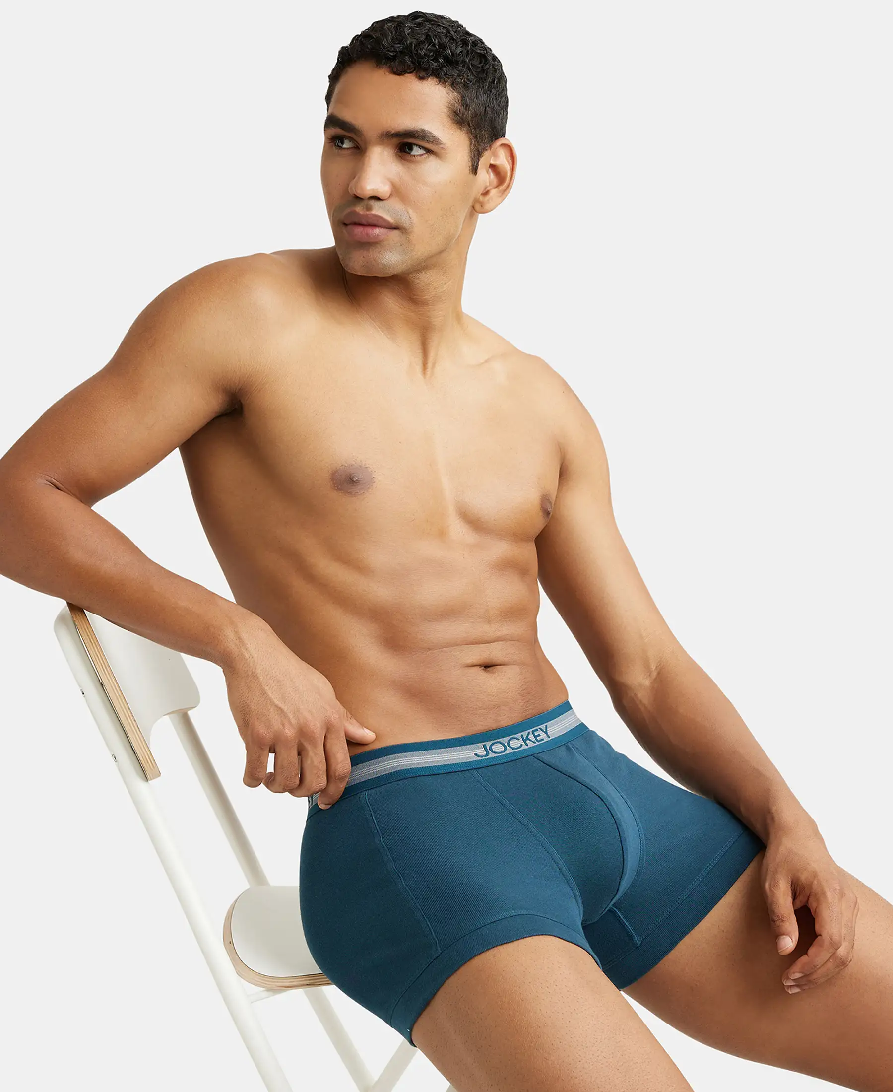 Super Combed Cotton Rib Solid Trunk with StayFresh Treatment - Reflecting Pond - Image 5