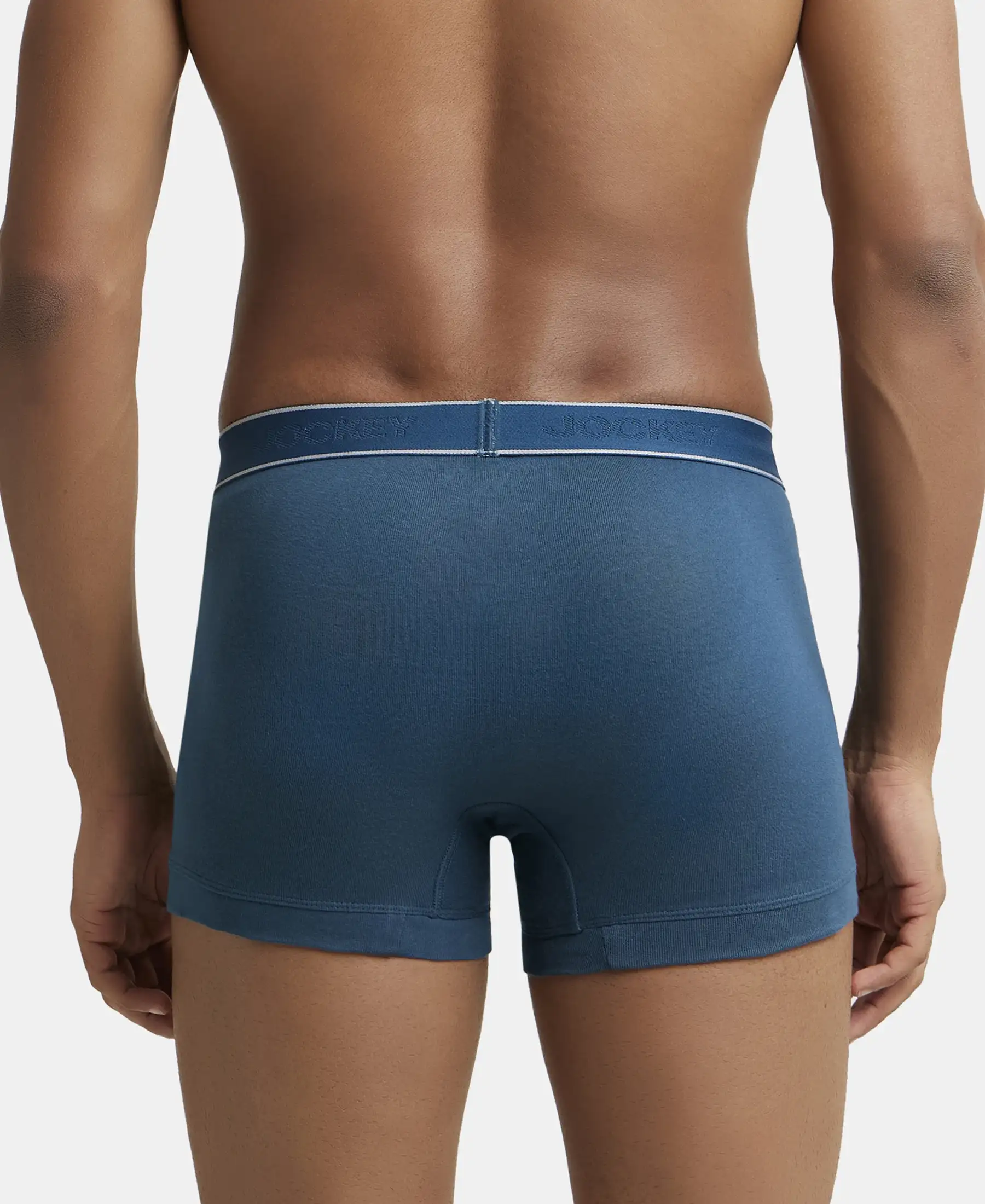 Super Combed Cotton Rib Solid Trunk with StayFresh Treatment - Reflecting Pond (Pack of 2) - Image 3