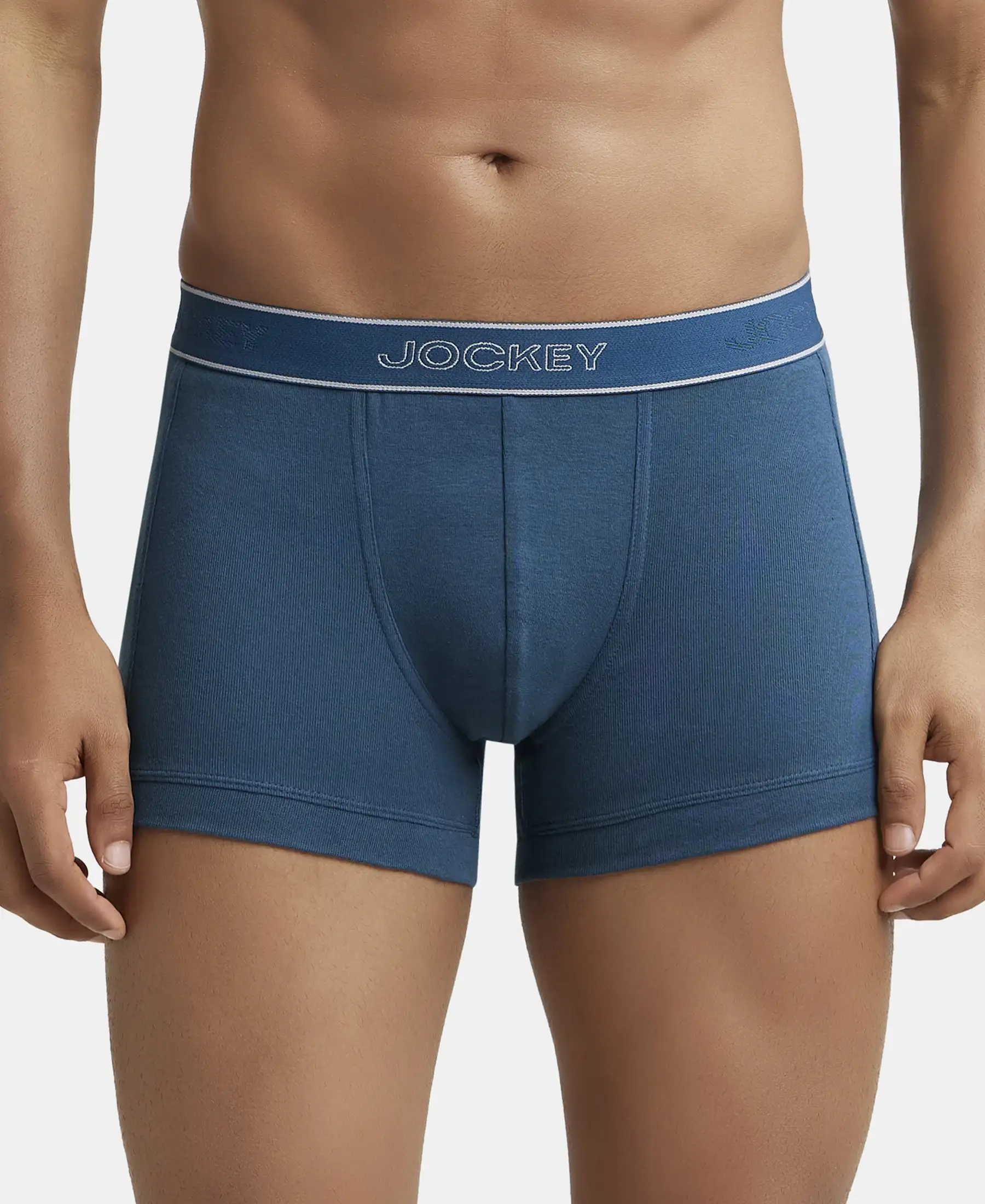 Super Combed Cotton Rib Solid Trunk with StayFresh Treatment - Reflecting Pond (Pack of 2) - Image 7
