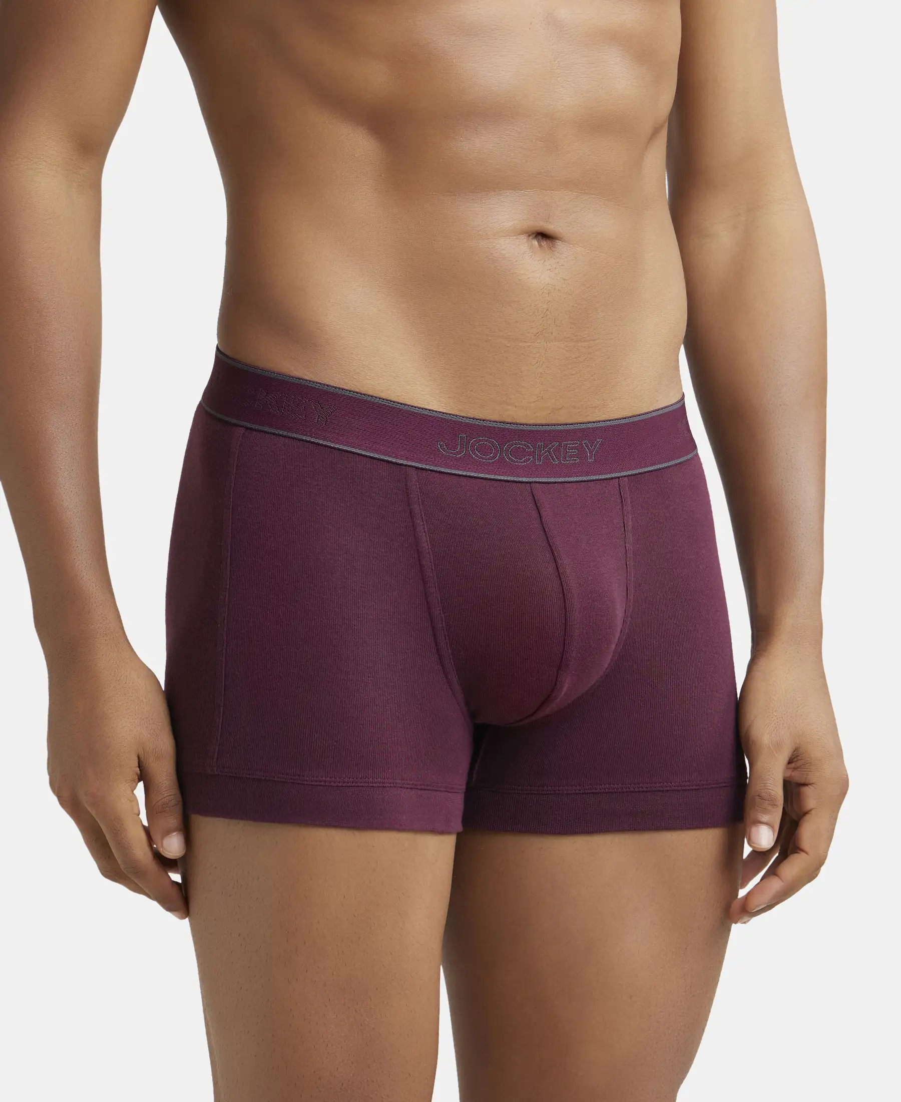 Super Combed Cotton Rib Solid Trunk with StayFresh Treatment - Wine Tasting - Image 2