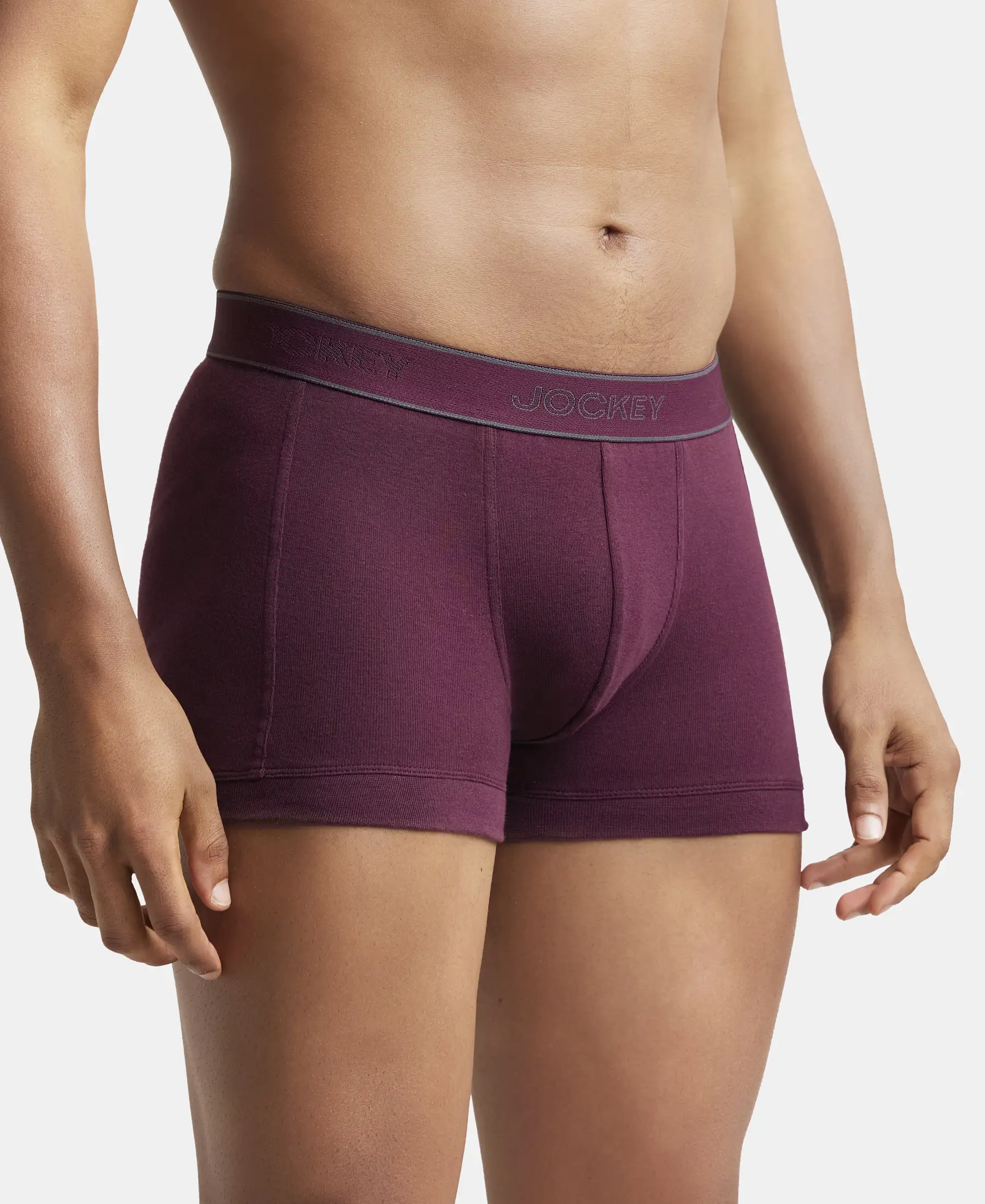 Super Combed Cotton Rib Solid Trunk with StayFresh Treatment - Wine Tasting (Pack of 2) - Image 2
