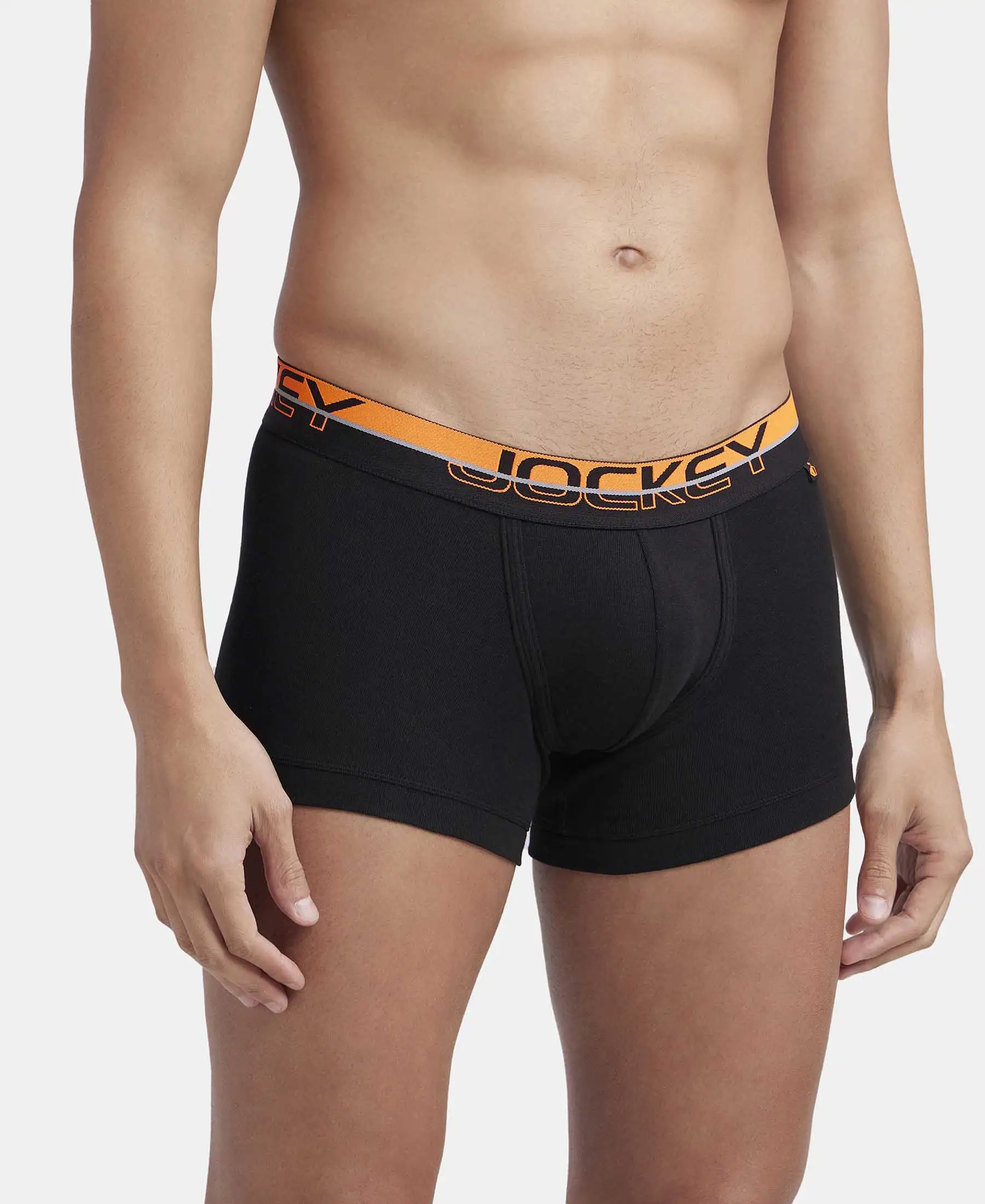 Super Combed Cotton Rib Solid Trunk with Ultrasoft Waistband - Black - Image 2