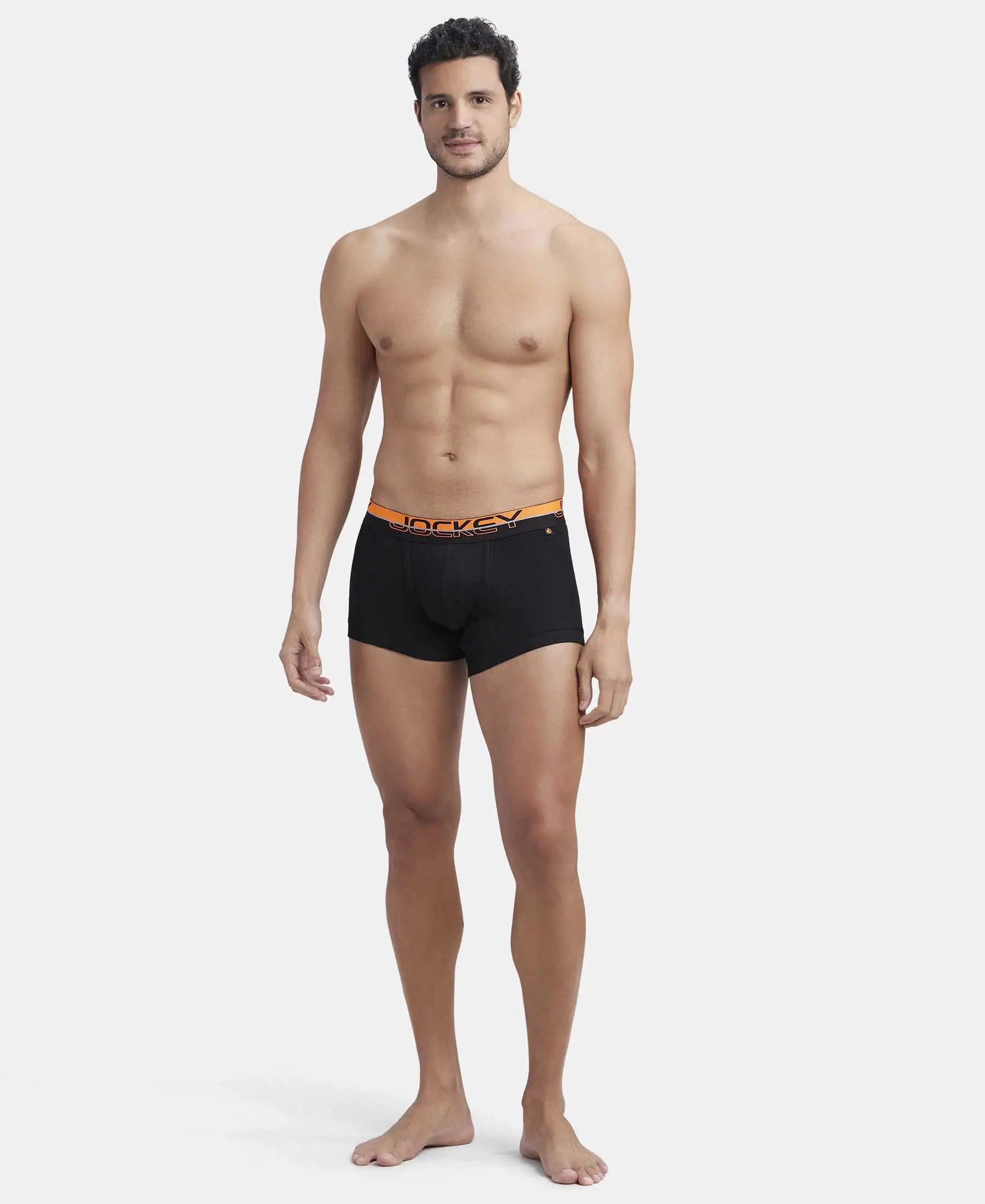 Super Combed Cotton Rib Solid Trunk with Ultrasoft Waistband - Black - Image 4