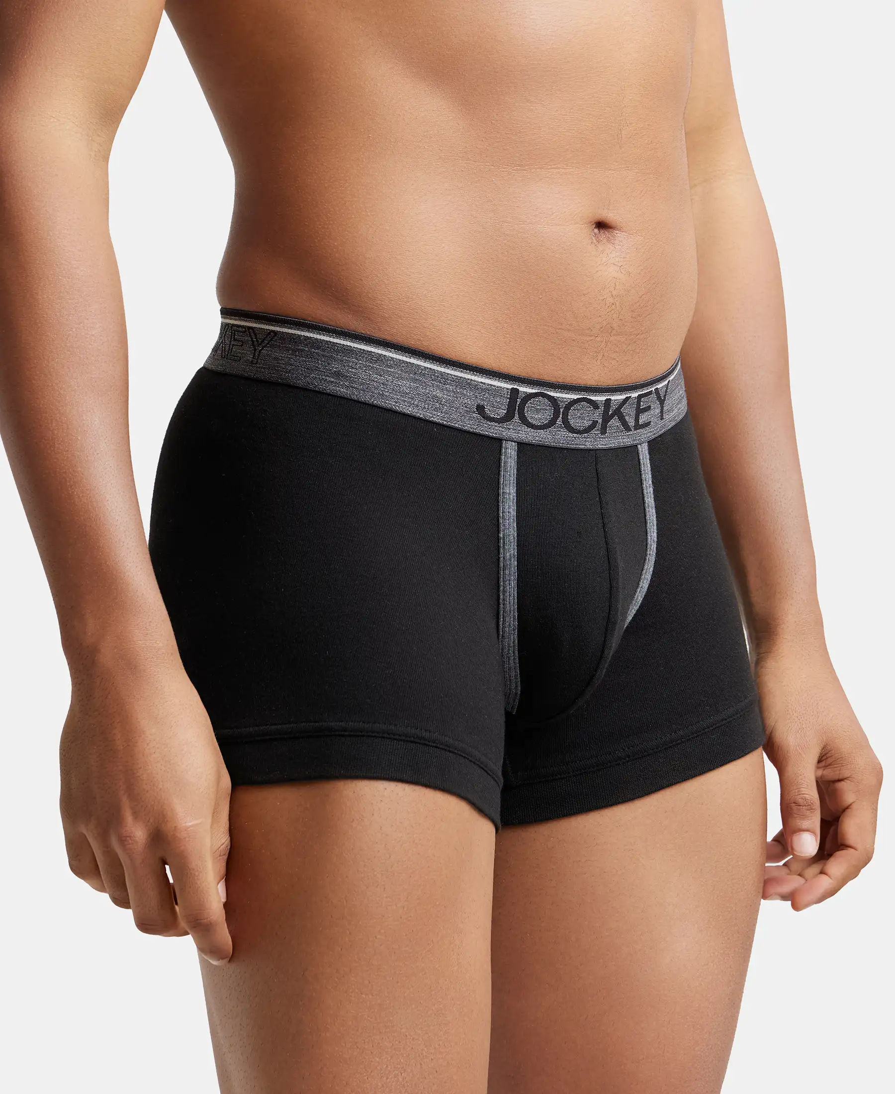 Super Combed Cotton Rib Solid Trunk with Ultrasoft Waistband - Black (Pack of 2) - Image 2