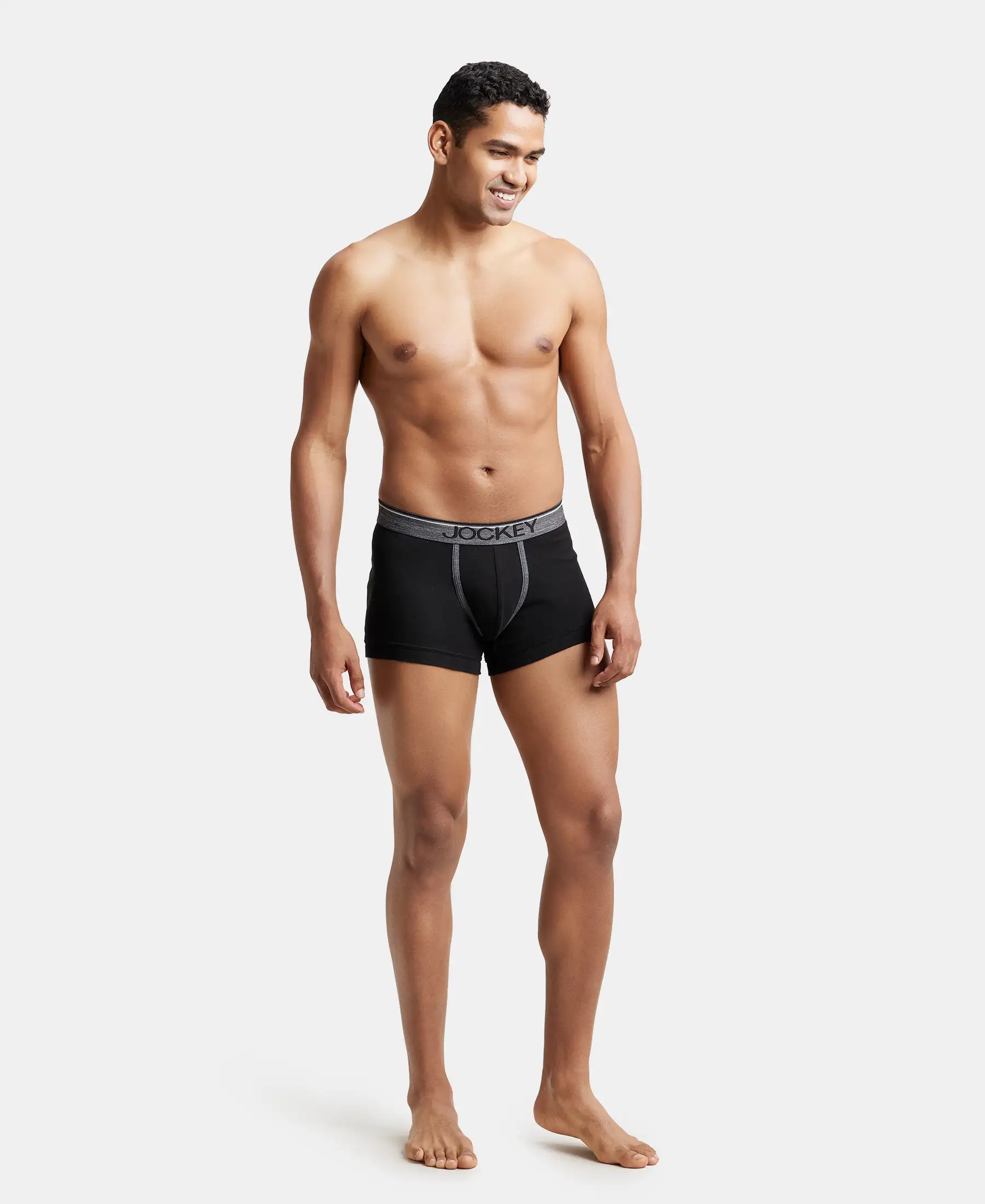 Super Combed Cotton Rib Solid Trunk with Ultrasoft Waistband - Black (Pack of 2) - Image 4