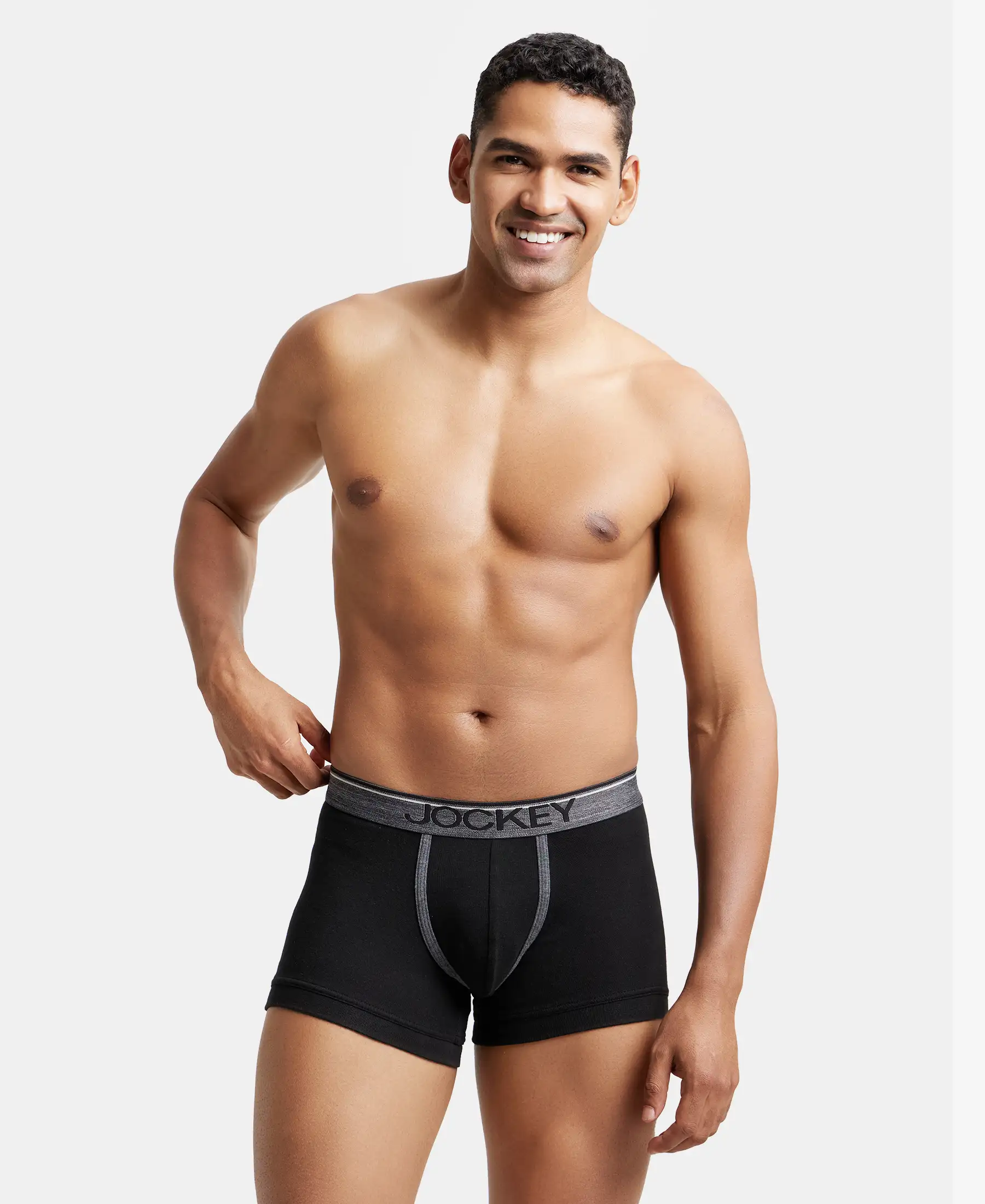 Super Combed Cotton Rib Solid Trunk with Ultrasoft Waistband - Black (Pack of 2) - Image 9