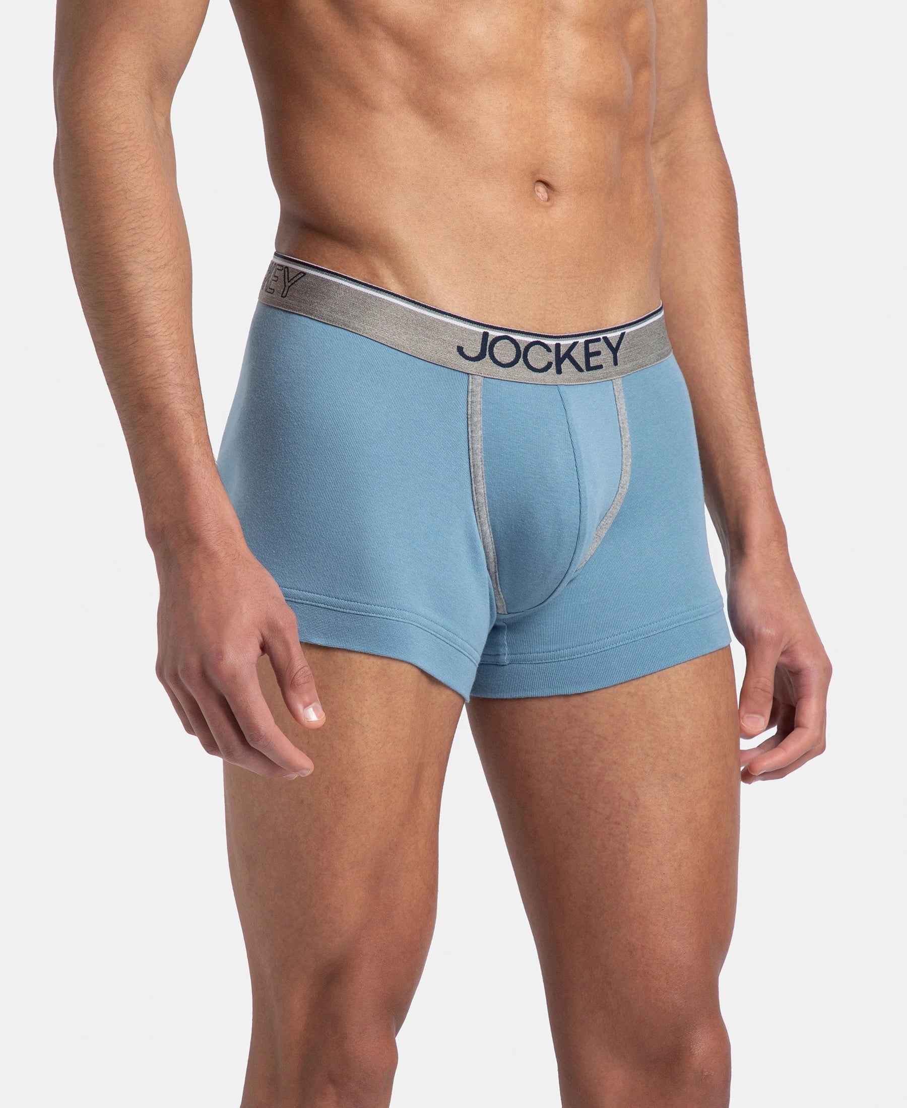 Super Combed Cotton Rib Solid Trunk with Ultrasoft Waistband - Blue Shadow (Pack of 2) - Image 3