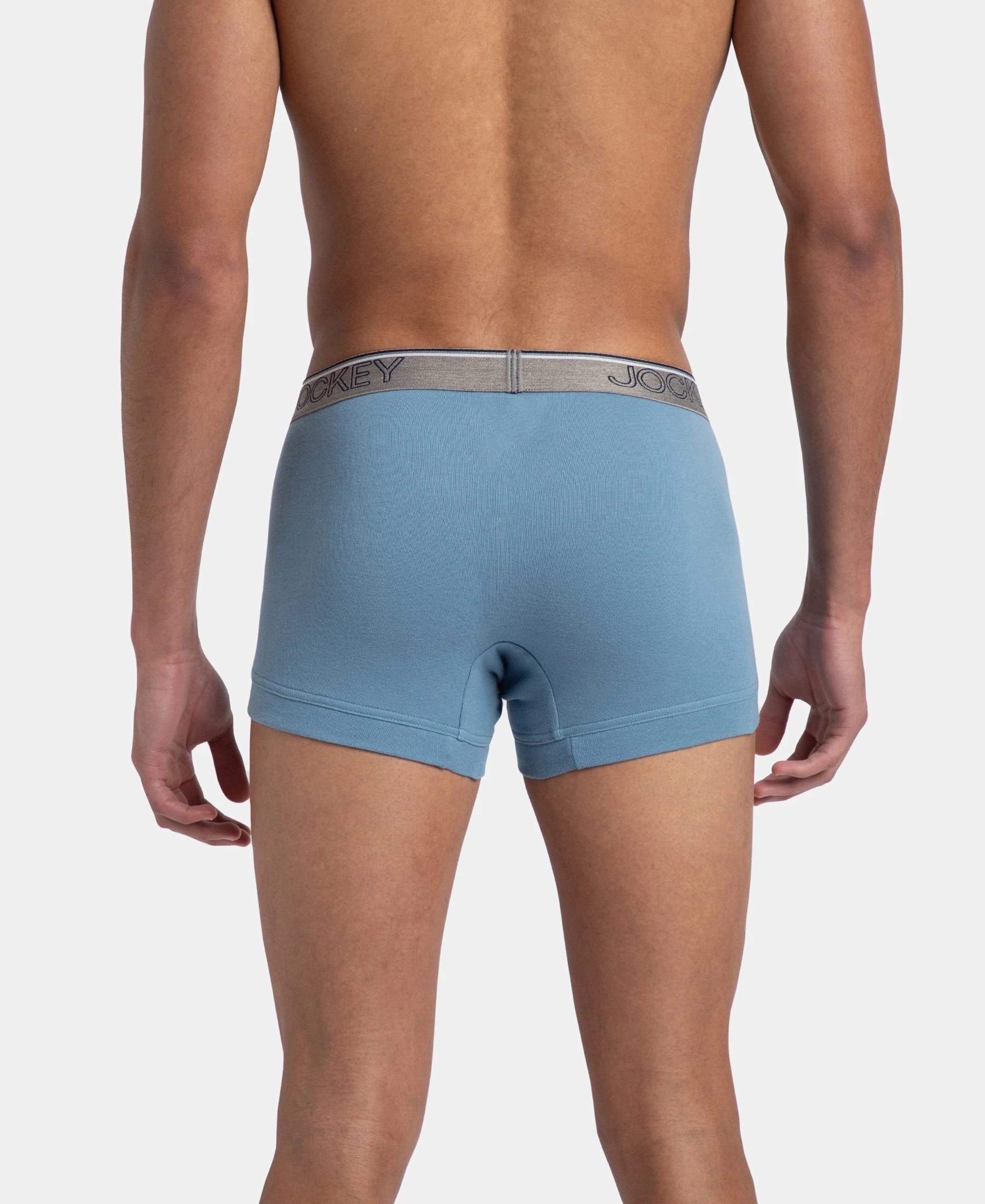Super Combed Cotton Rib Solid Trunk with Ultrasoft Waistband - Blue Shadow (Pack of 2) - Image 4