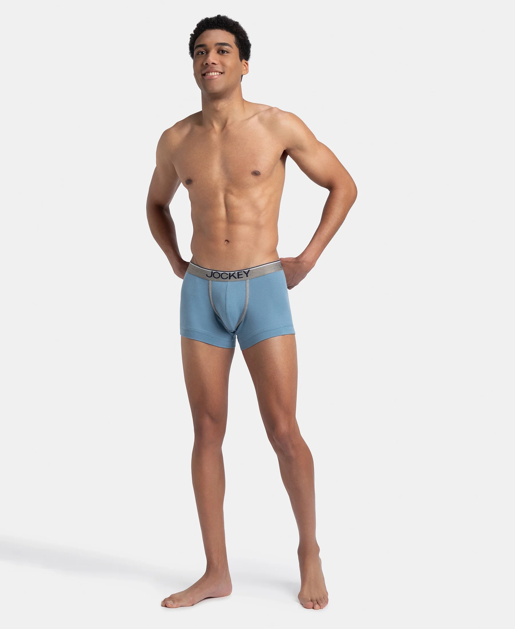 Super Combed Cotton Rib Solid Trunk with Ultrasoft Waistband - Blue Shadow (Pack of 2) - Image 6