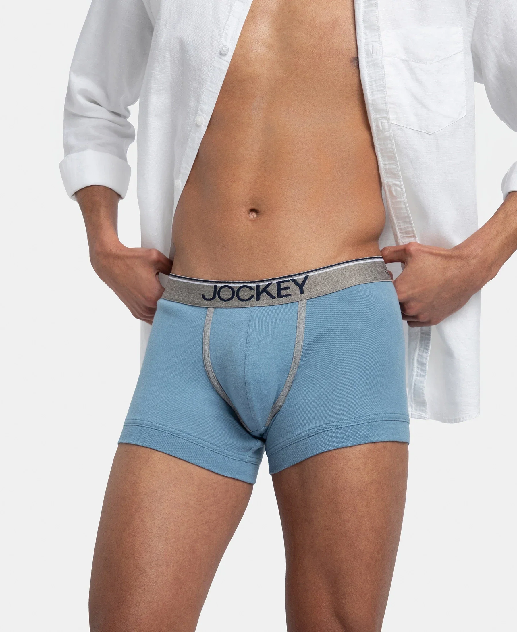 Super Combed Cotton Rib Solid Trunk with Ultrasoft Waistband - Blue Shadow (Pack of 2) - Image 7
