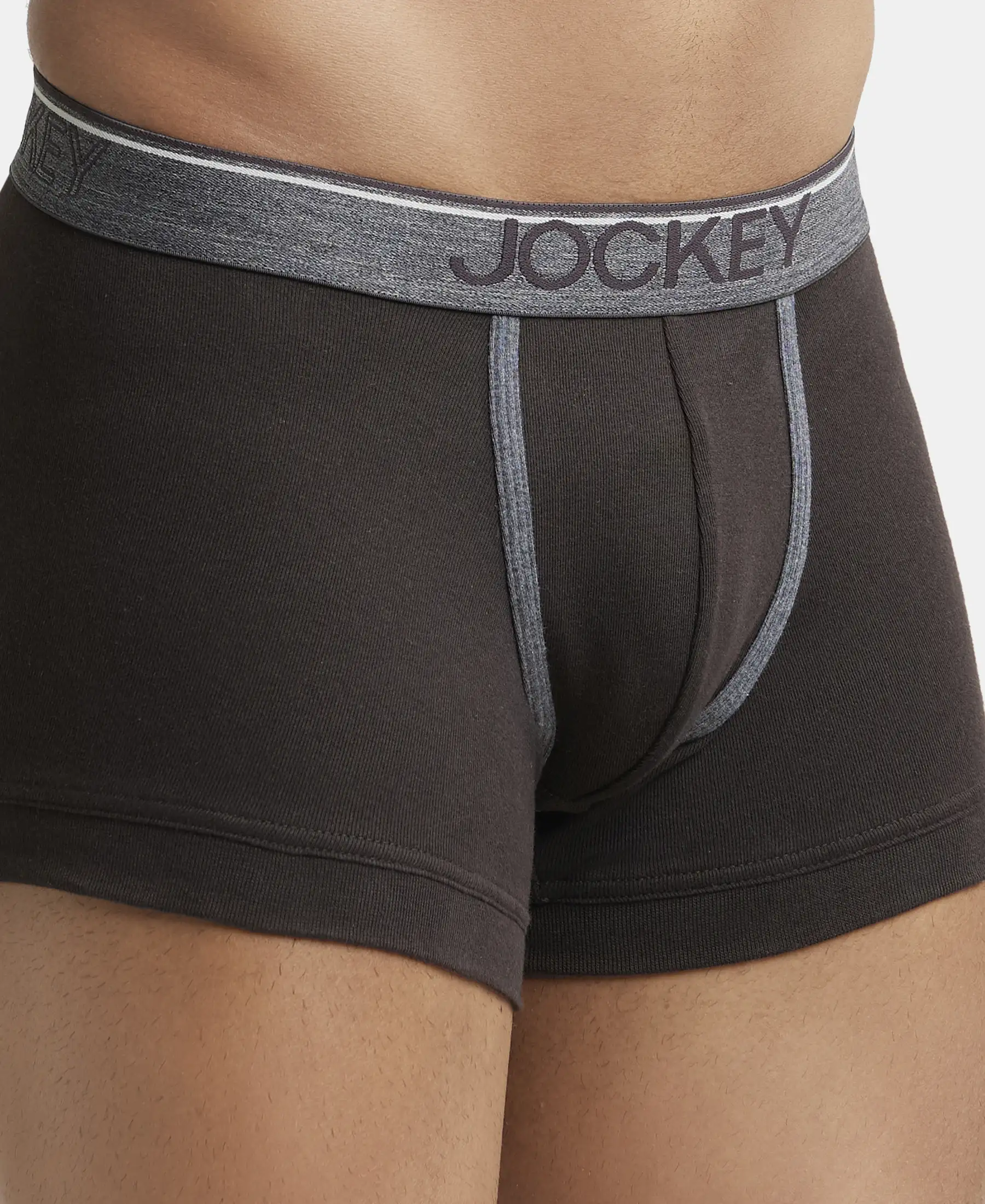 Super Combed Cotton Rib Solid Trunk with Ultrasoft Waistband - Brown - Image 6