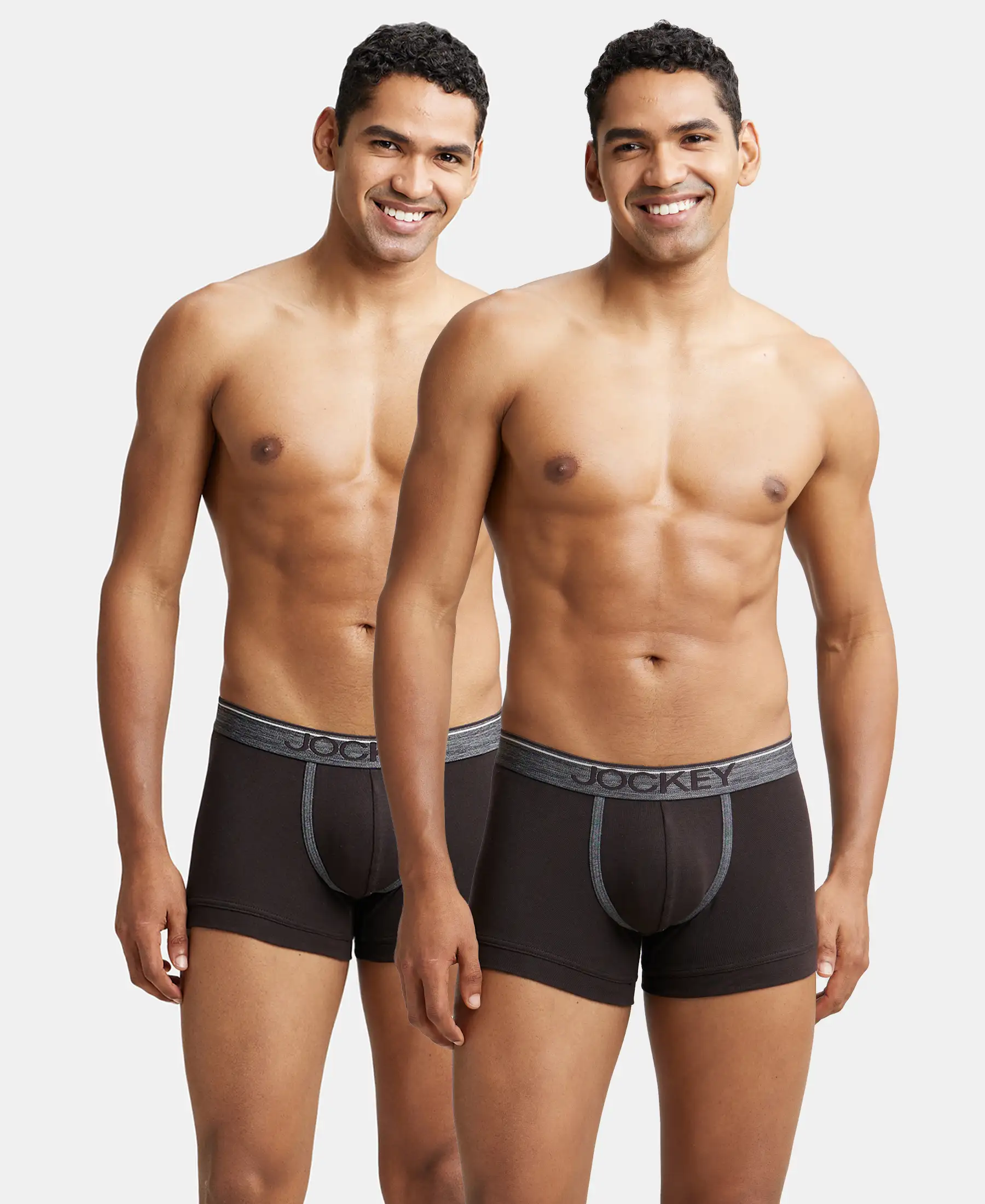 Super Combed Cotton Rib Solid Trunk with Ultrasoft Waistband - Brown (Pack of 2) - Image 5