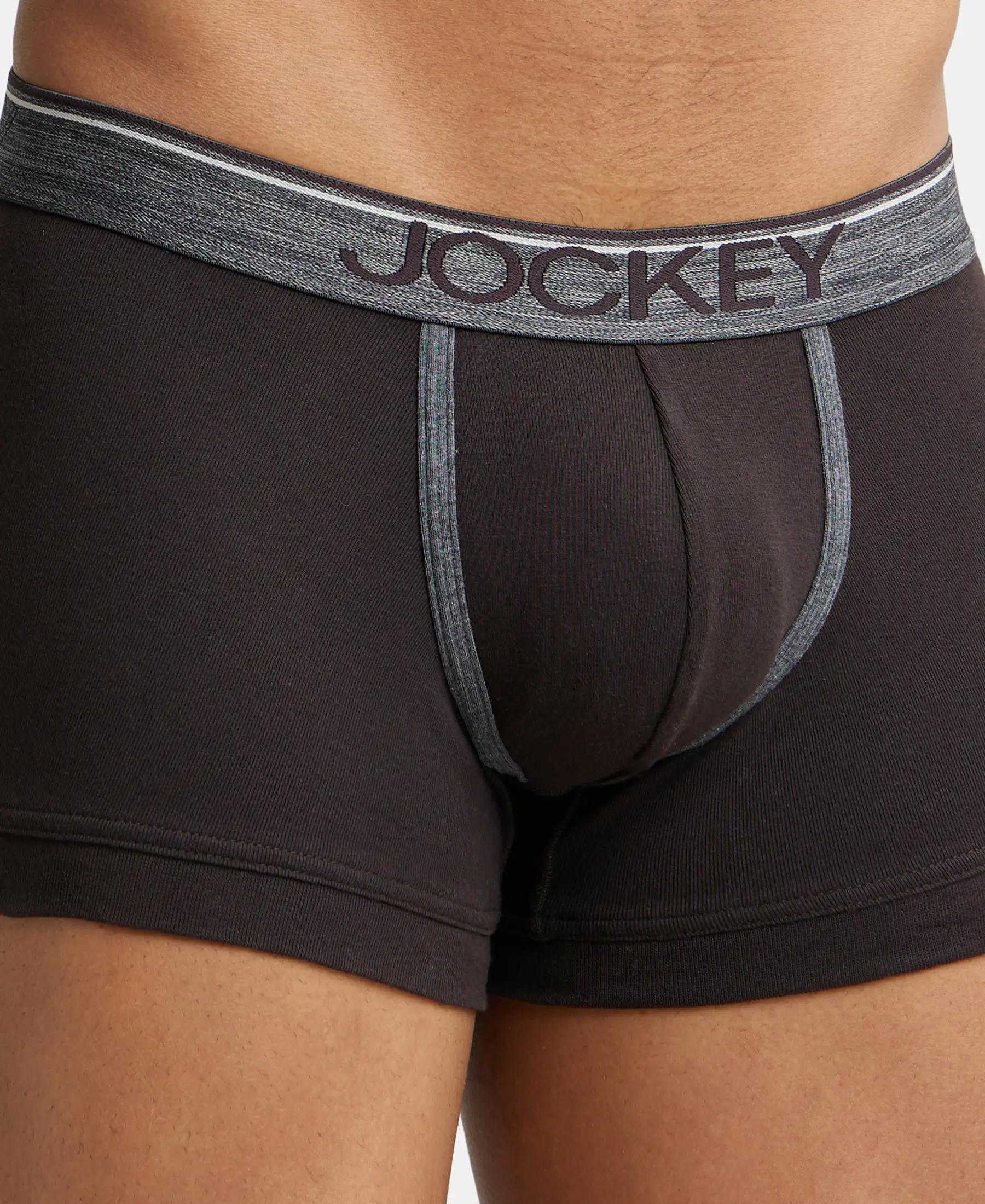 Super Combed Cotton Rib Solid Trunk with Ultrasoft Waistband - Brown (Pack of 2) - Image 6