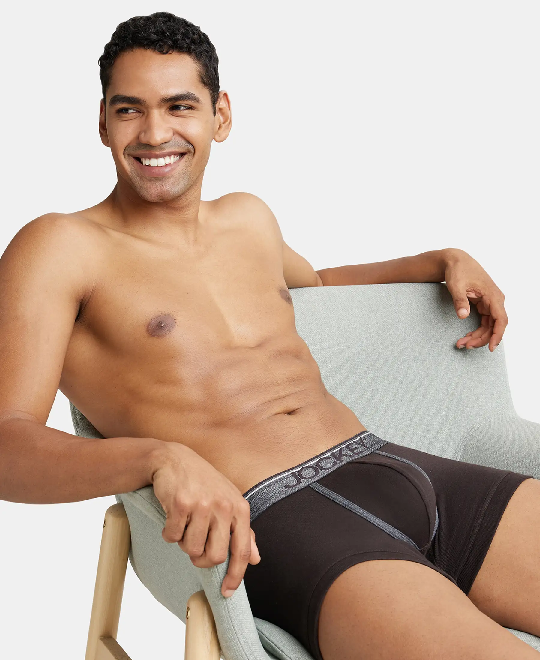 Super Combed Cotton Rib Solid Trunk with Ultrasoft Waistband - Brown (Pack of 2) - Image 8