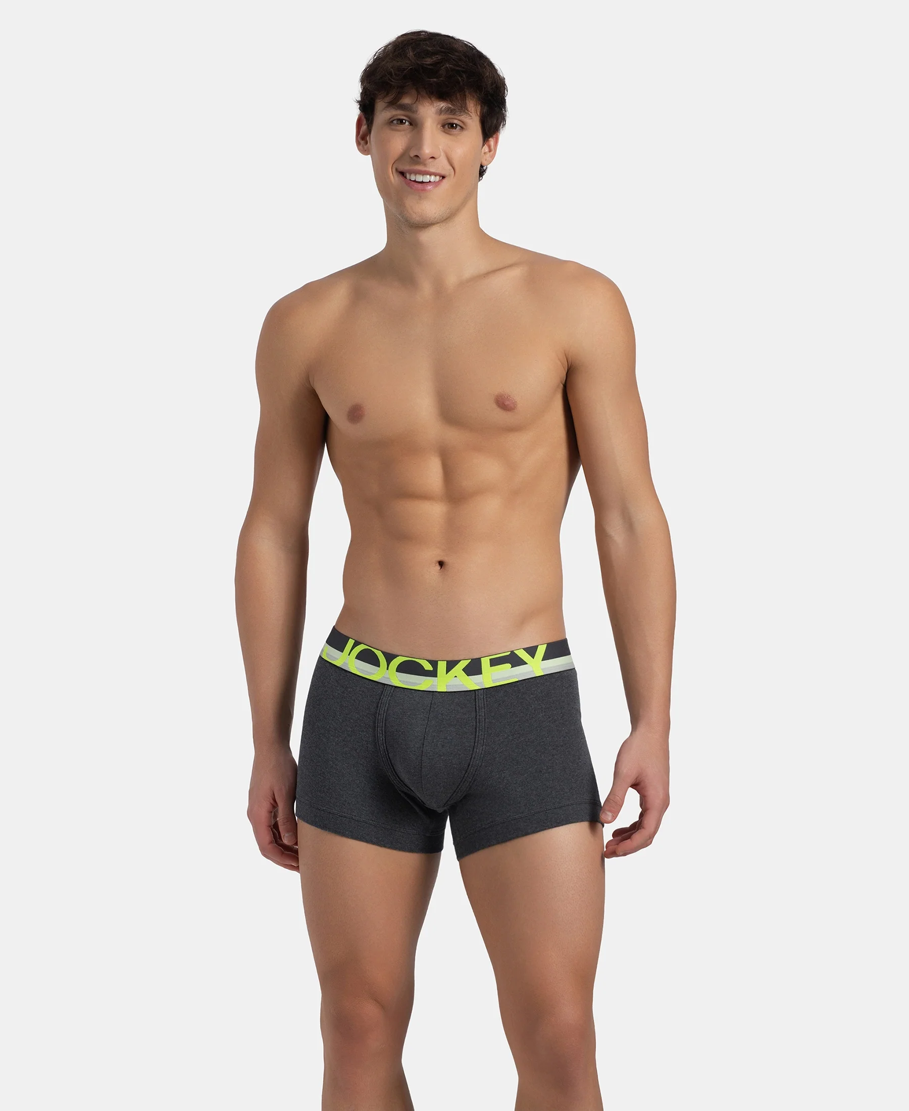 Super Combed Cotton Rib Solid Trunk with Ultrasoft Waistband - Charcoal Melange (Pack of 2) - Image 11