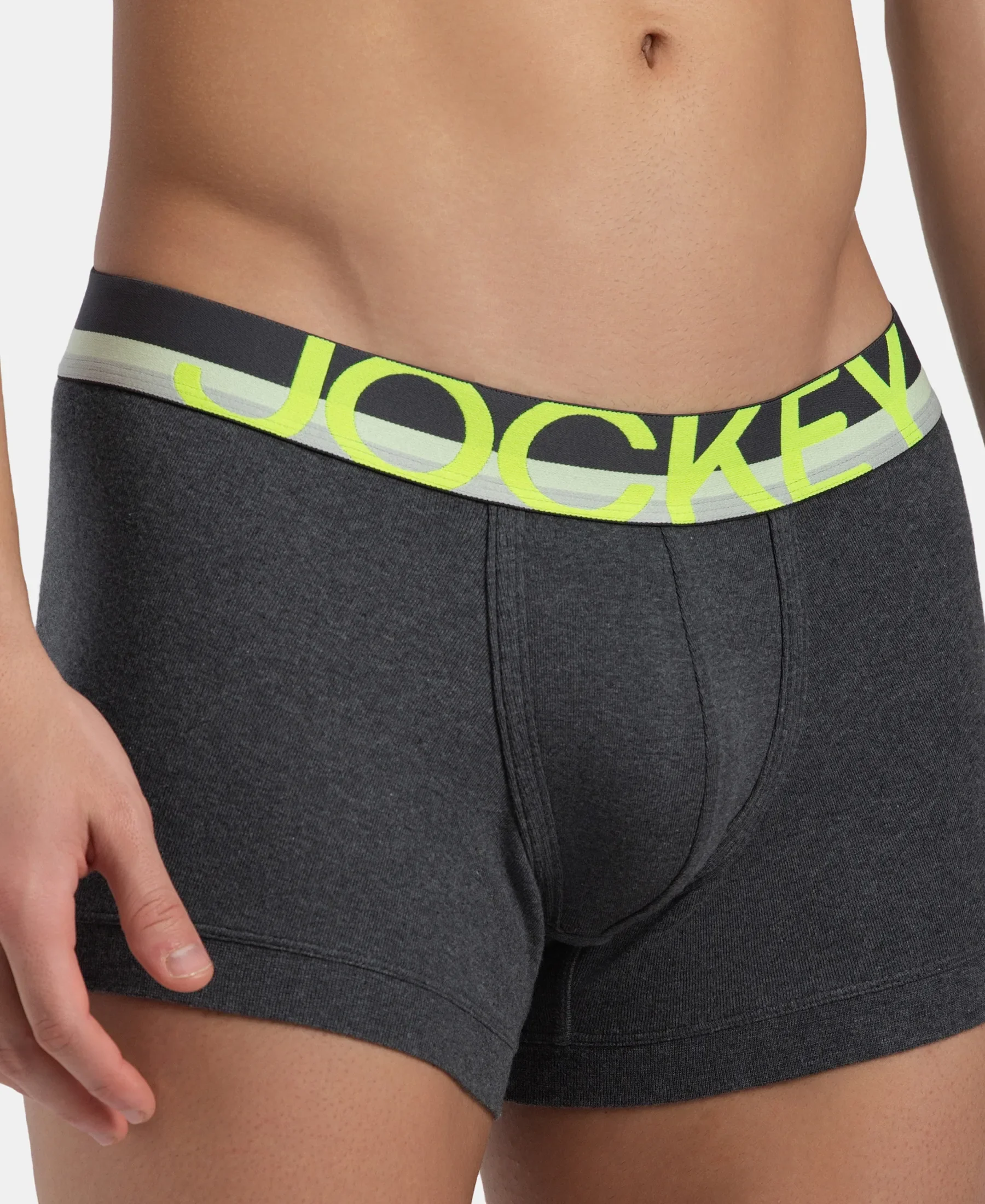 Super Combed Cotton Rib Solid Trunk with Ultrasoft Waistband - Charcoal Melange (Pack of 2) - Image 13