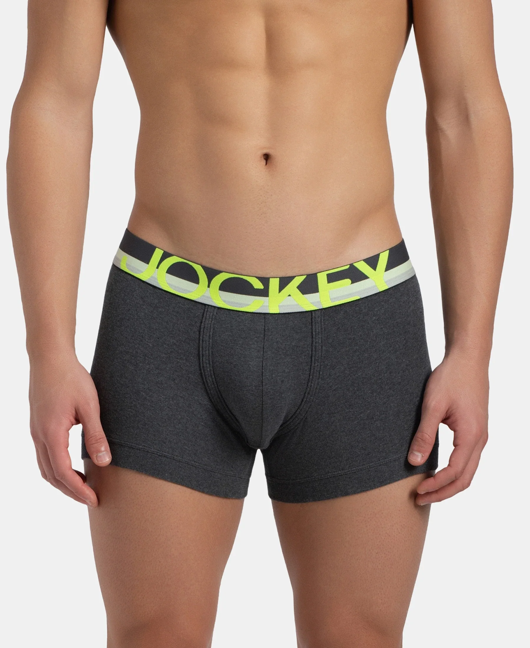 Super Combed Cotton Rib Solid Trunk with Ultrasoft Waistband - Charcoal Melange (Pack of 2) - Image 2