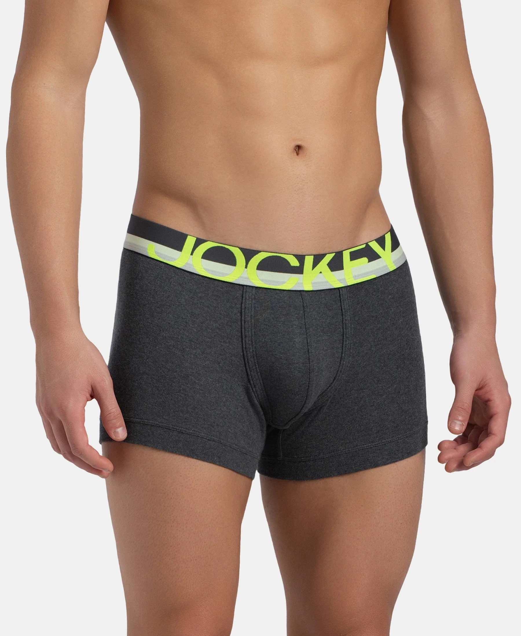 Super Combed Cotton Rib Solid Trunk with Ultrasoft Waistband - Charcoal Melange (Pack of 2) - Image 4