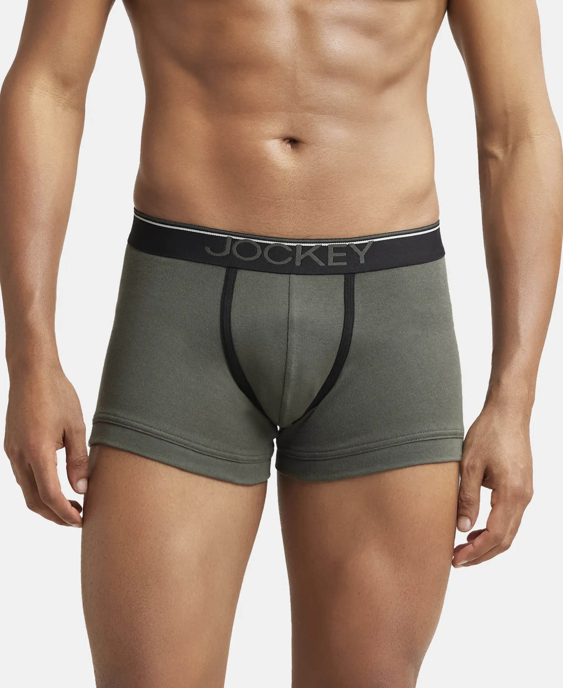 Super Combed Cotton Rib Solid Trunk with Ultrasoft Waistband - Deep Olive