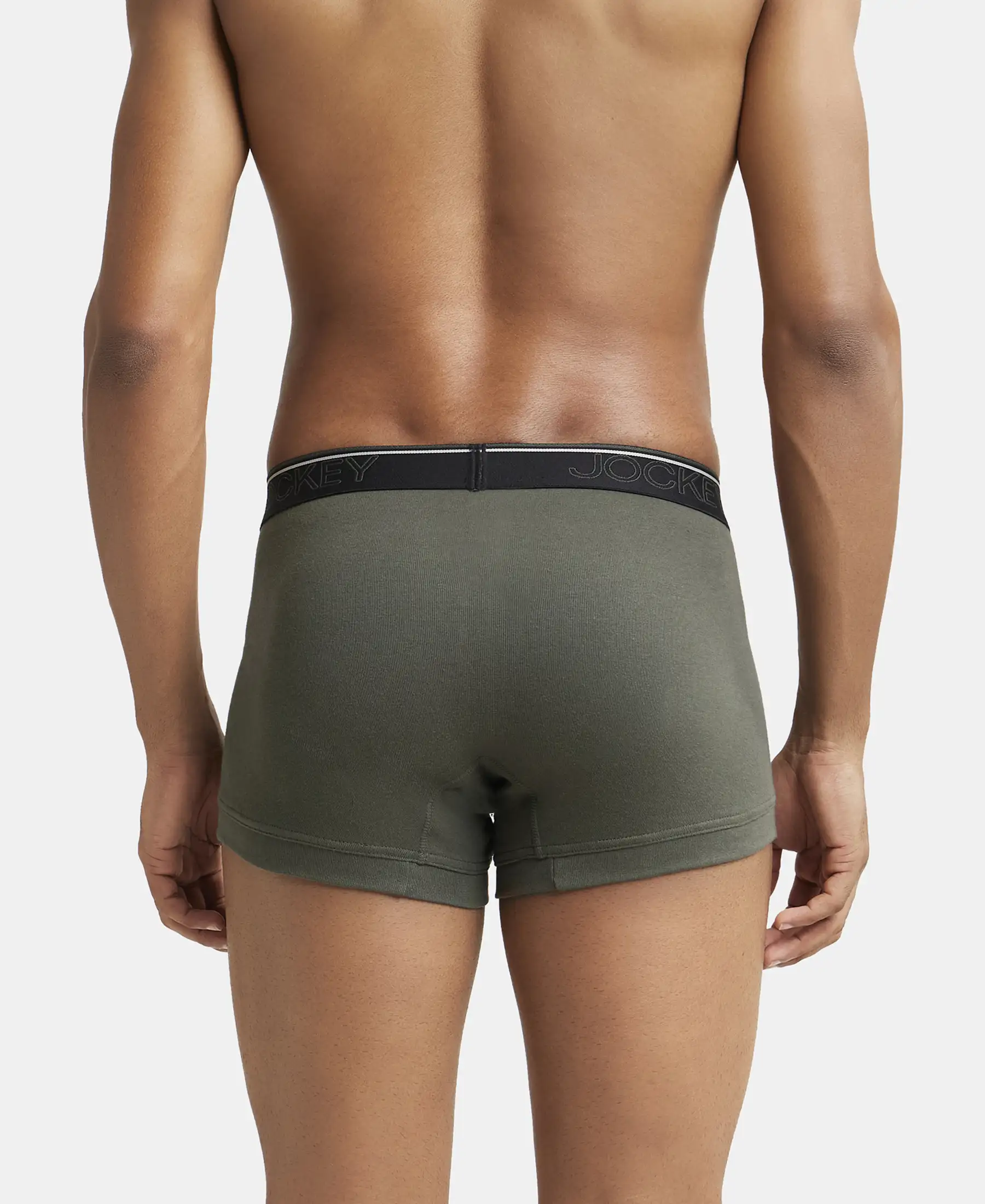Super Combed Cotton Rib Solid Trunk with Ultrasoft Waistband - Deep Olive - Image 3