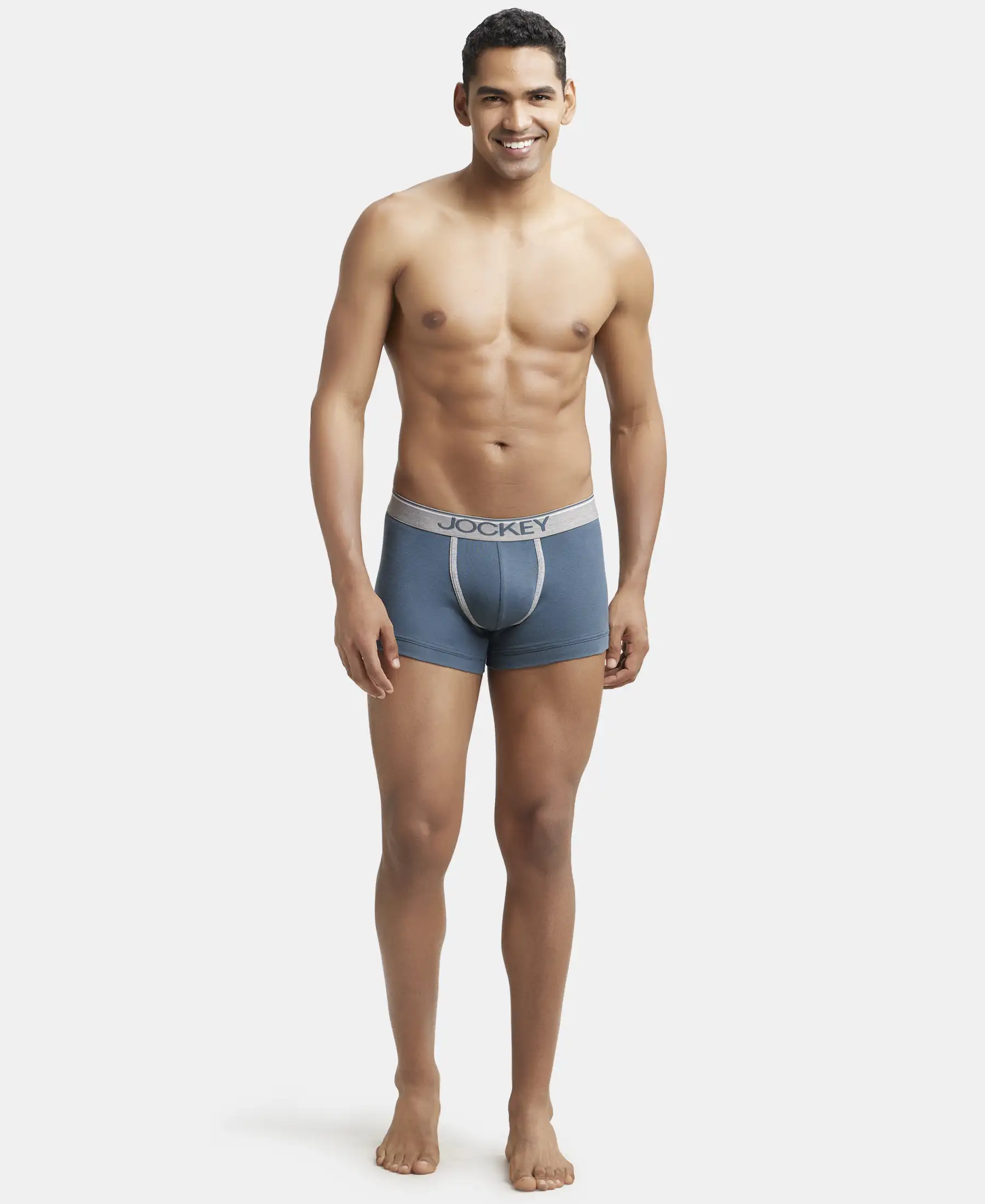 Super Combed Cotton Rib Solid Trunk with Ultrasoft Waistband - Deep Slate - Image 4