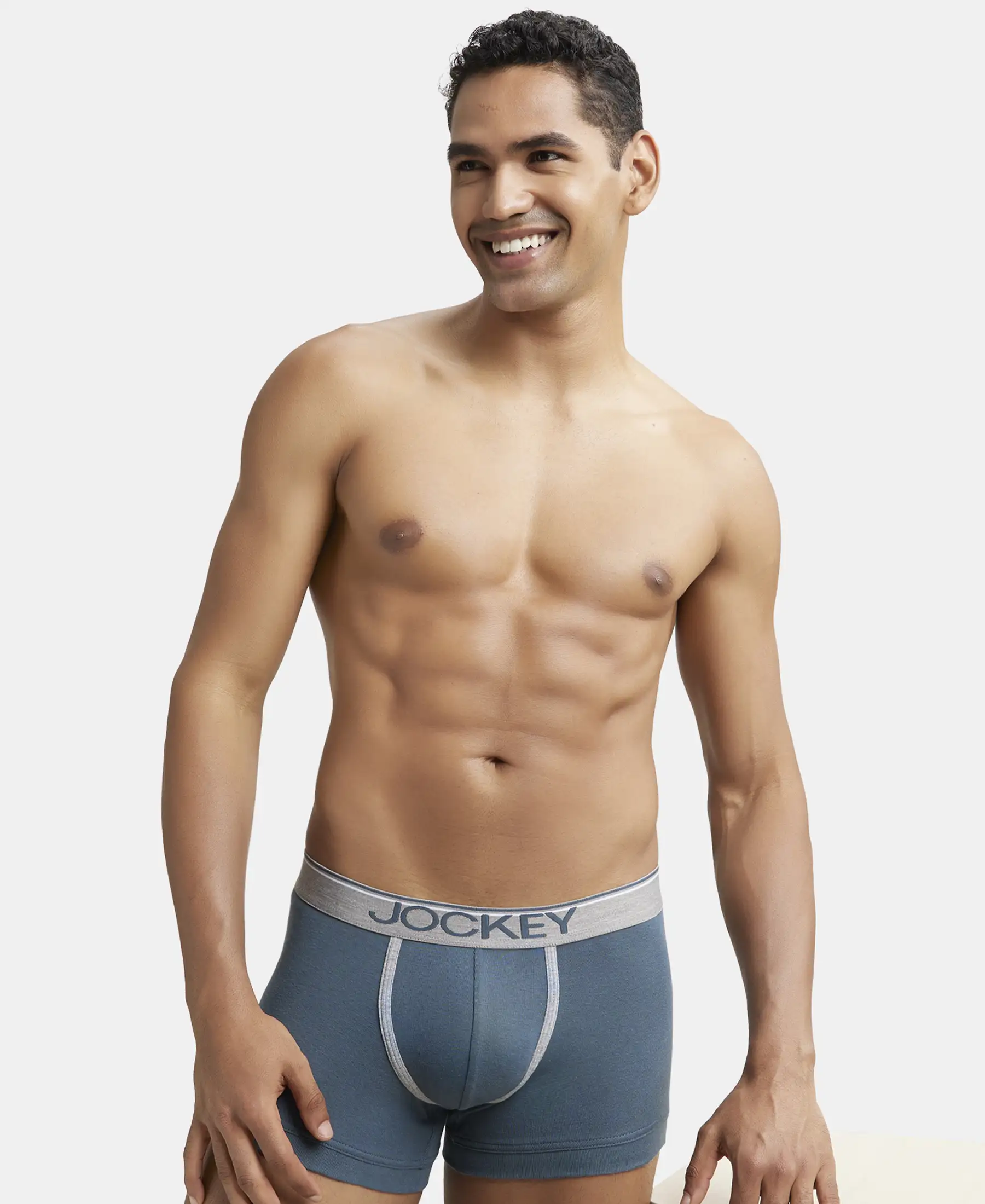 Super Combed Cotton Rib Solid Trunk with Ultrasoft Waistband - Deep Slate - Image 5