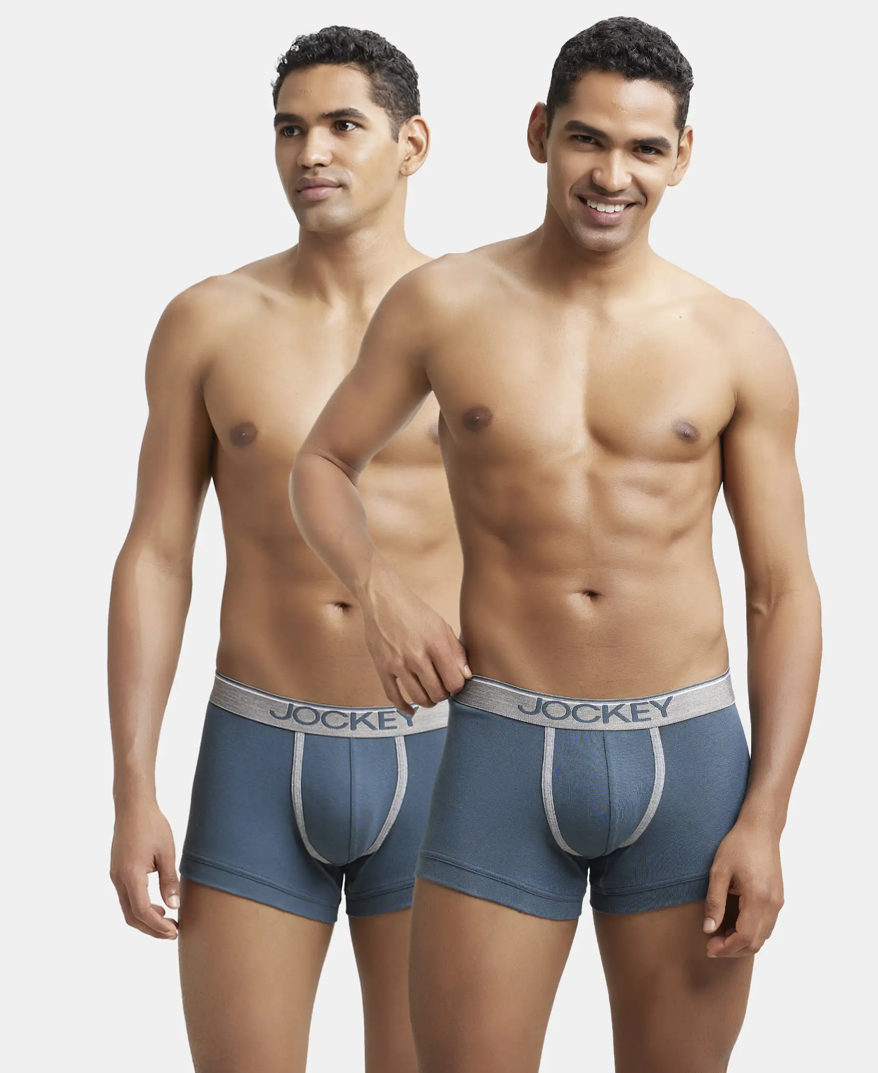 Super Combed Cotton Rib Solid Trunk with Ultrasoft Waistband - Deep Slate (Pack of 2)