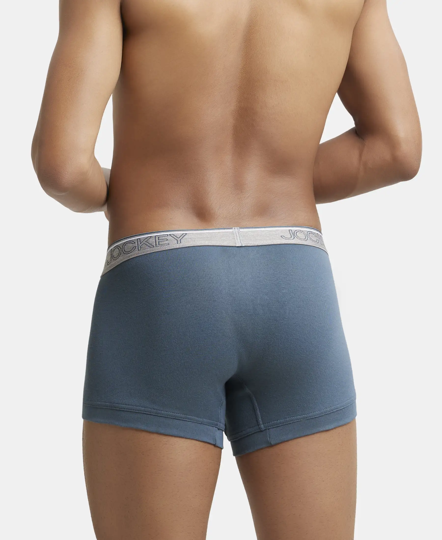 Super Combed Cotton Rib Solid Trunk with Ultrasoft Waistband - Deep Slate (Pack of 2) - Image 3