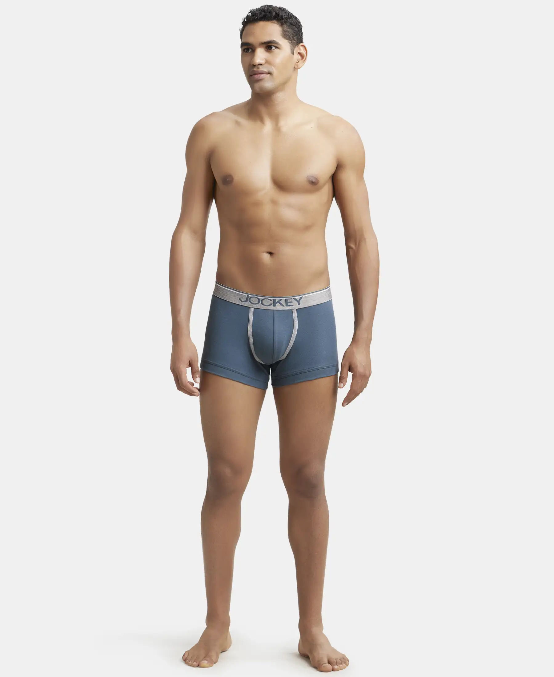 Super Combed Cotton Rib Solid Trunk with Ultrasoft Waistband - Deep Slate (Pack of 2) - Image 4