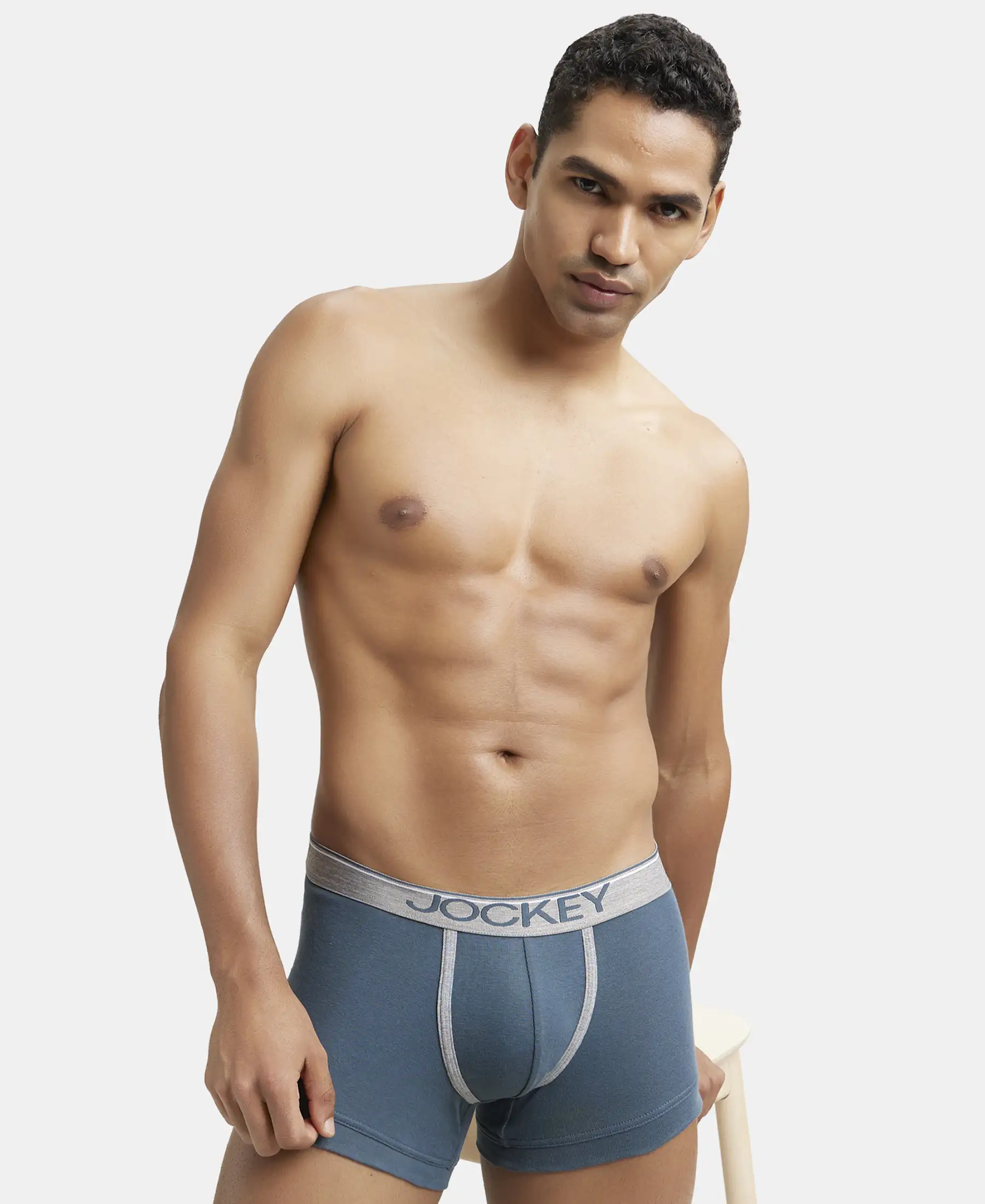 Super Combed Cotton Rib Solid Trunk with Ultrasoft Waistband - Deep Slate (Pack of 2) - Image 8