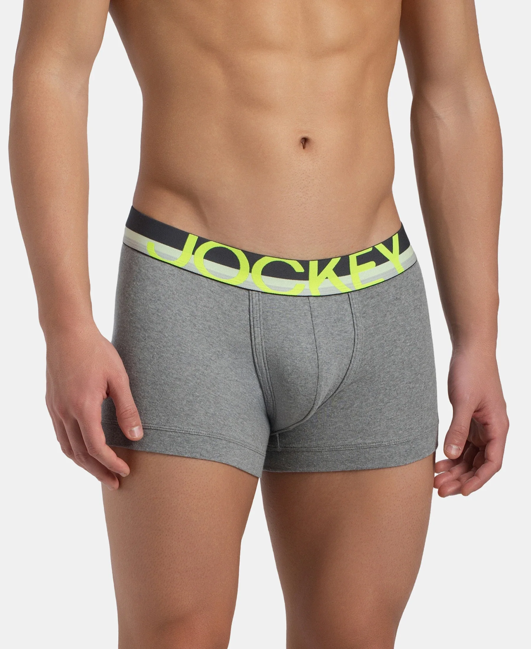 Super Combed Cotton Rib Solid Trunk with Ultrasoft Waistband - Grey - Image 2
