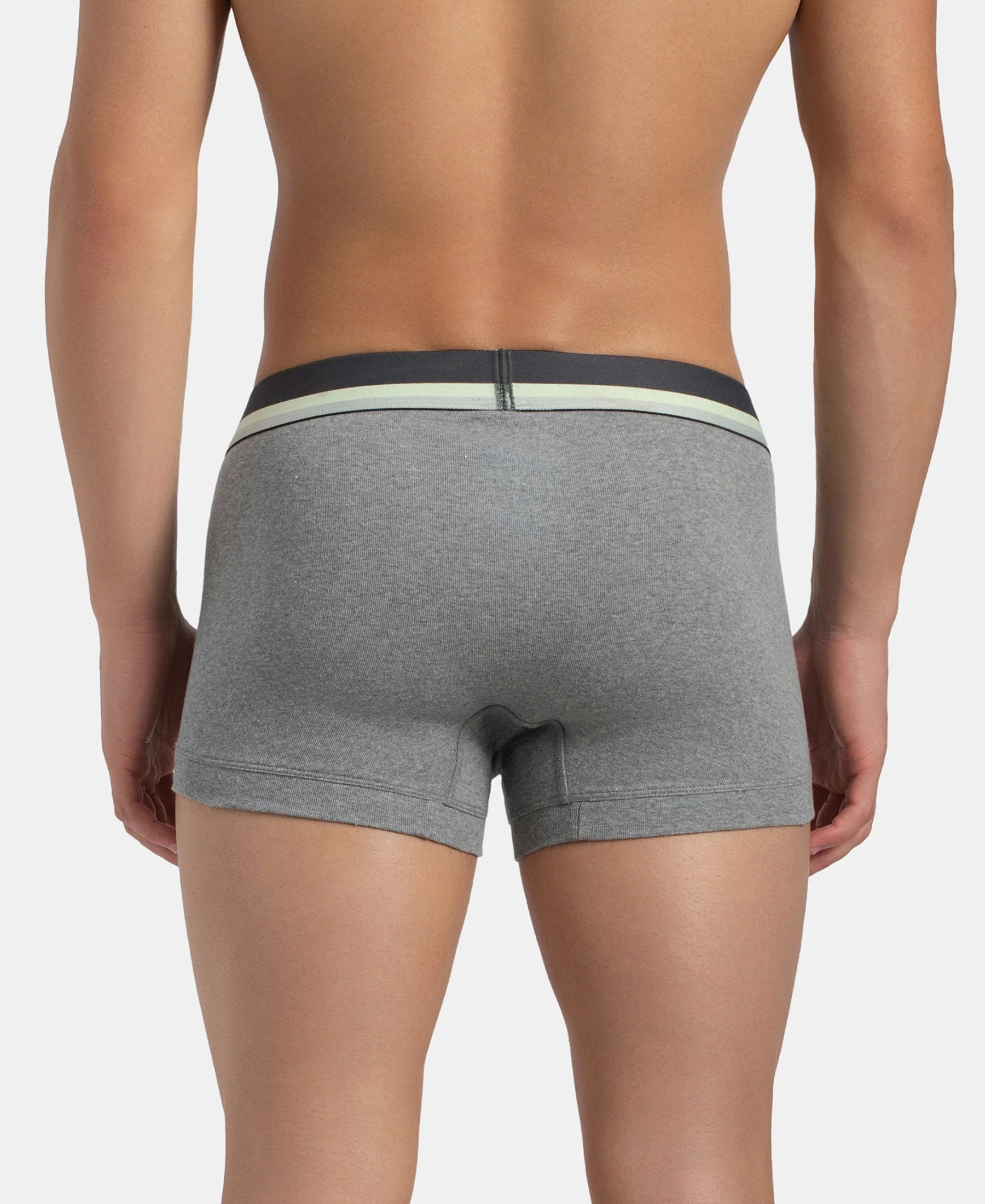 Super Combed Cotton Rib Solid Trunk with Ultrasoft Waistband - Grey - Image 3
